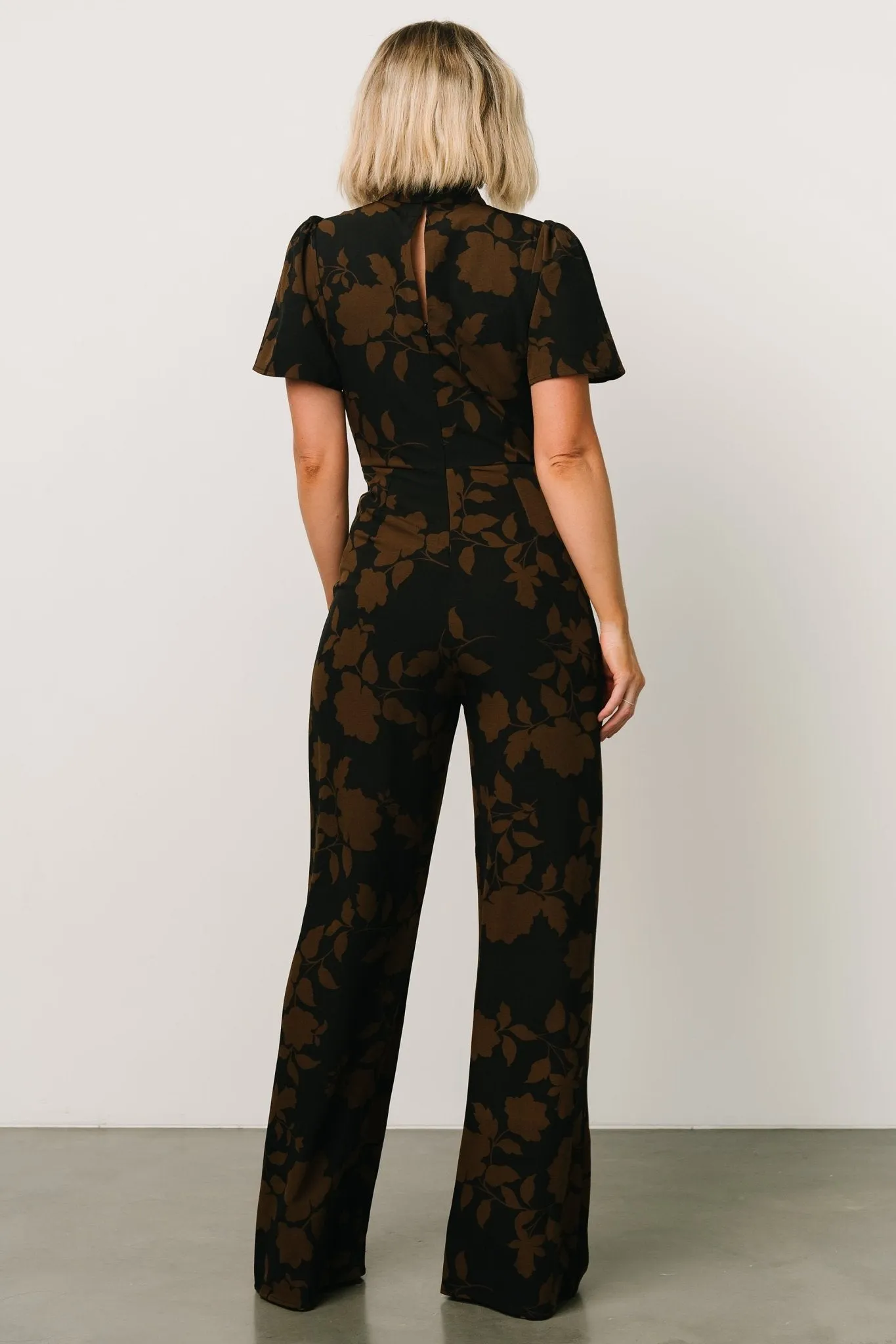 Langham Mock Neck Jumpsuit | Espresso Print sold by Baltic Born product image thumbnail 4