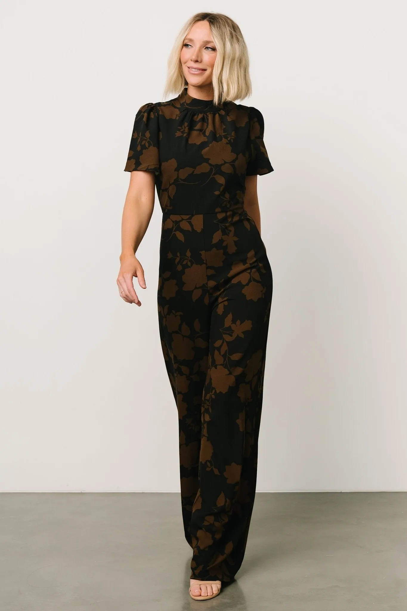 Langham Mock Neck Jumpsuit | Espresso Print sold by Baltic Born product image thumbnail 5