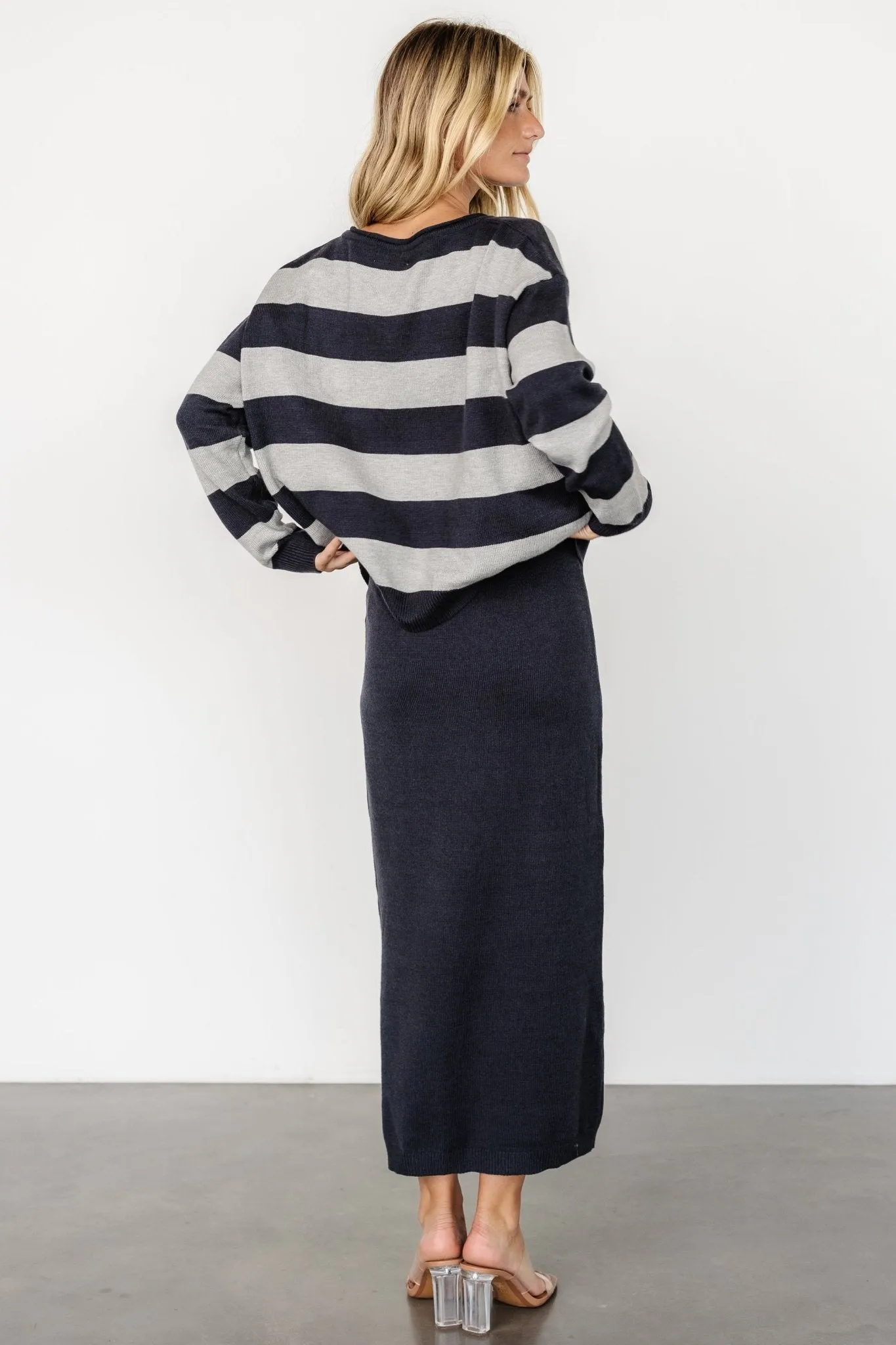 Carlotta Sweater + Skirt Set | Midnight + Gray sold by Baltic Born product image thumbnail 5