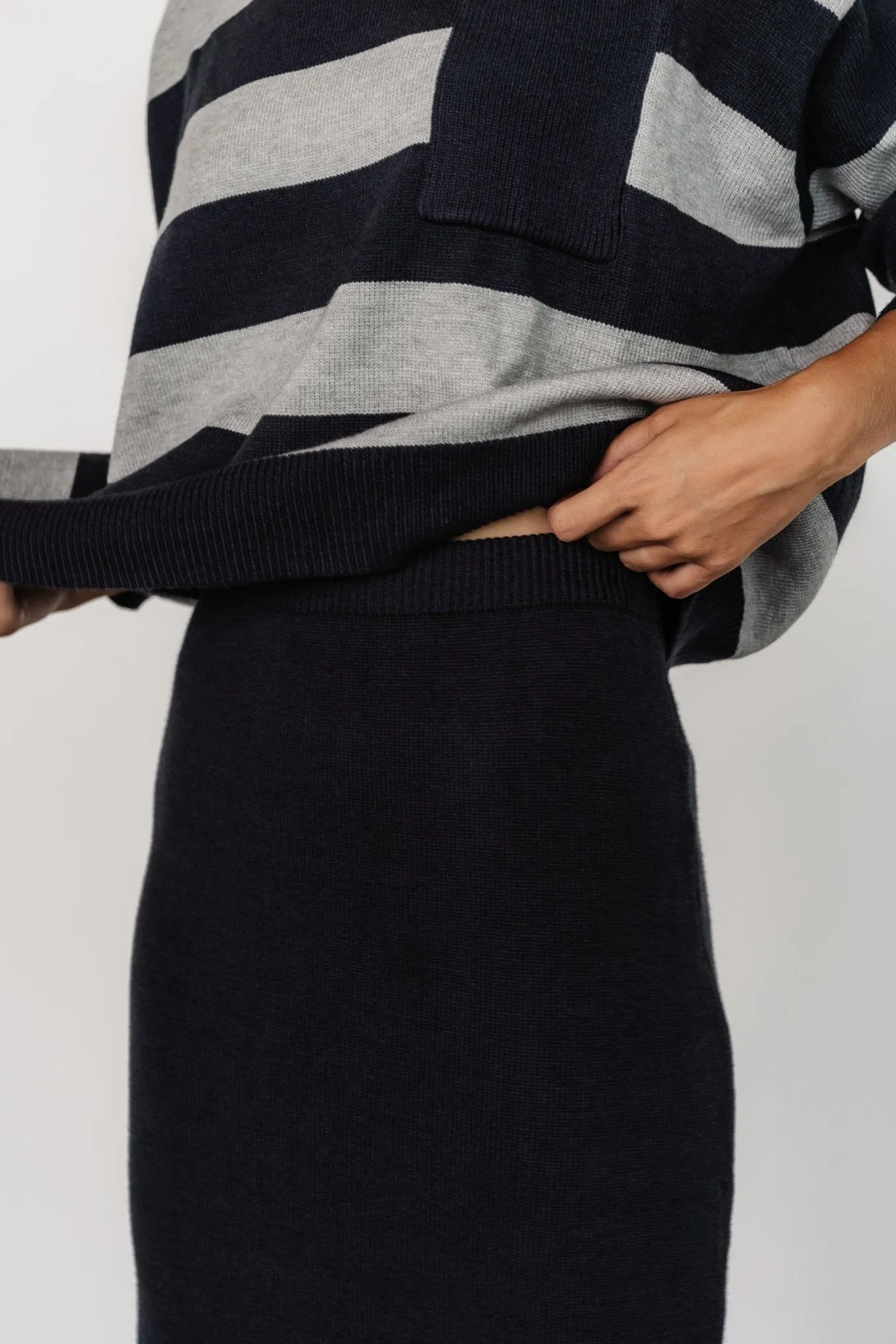 Carlotta Sweater + Skirt Set | Midnight + Gray sold by Baltic Born product image thumbnail 2