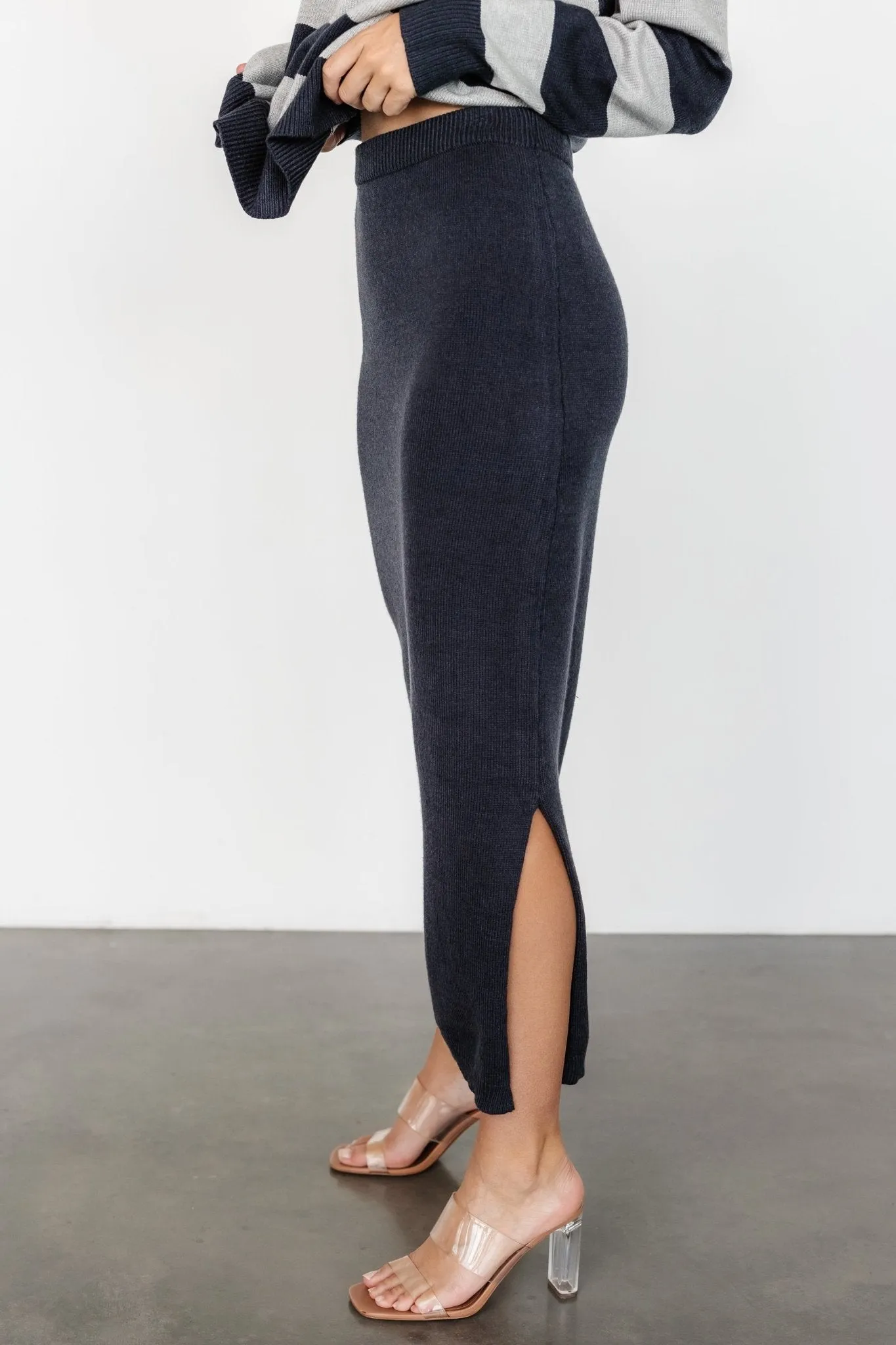 Carlotta Sweater + Skirt Set | Midnight + Gray sold by Baltic Born product image thumbnail 4