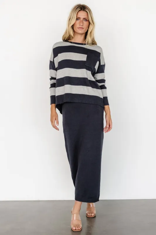 Carlotta Sweater + Skirt Set | Midnight + Gray sold by Baltic Born