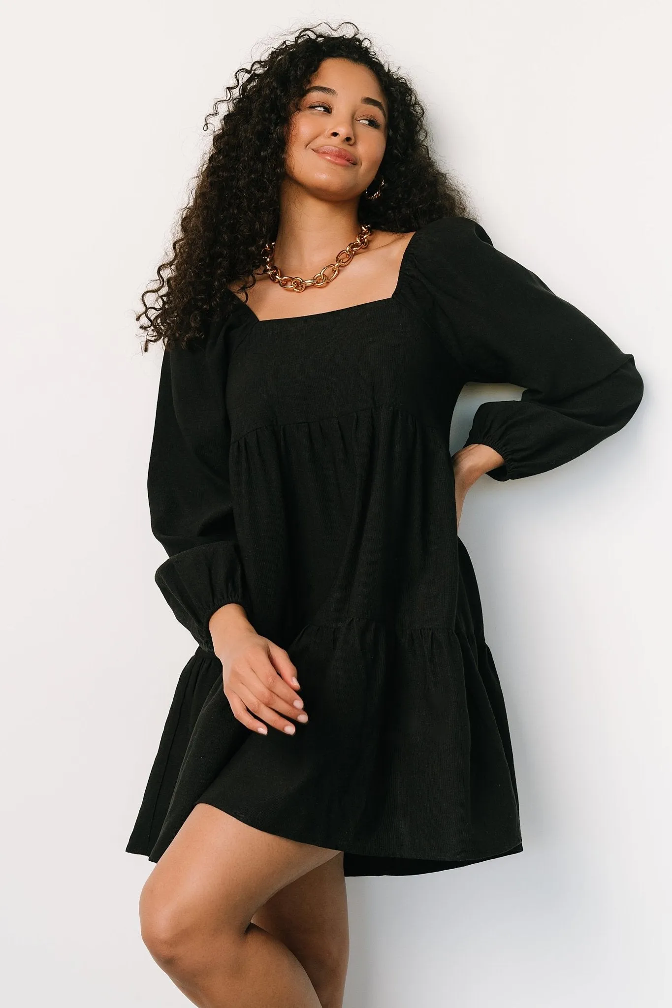 Selena Tiered Mini Dress | Black sold by Baltic Born product image thumbnail 2