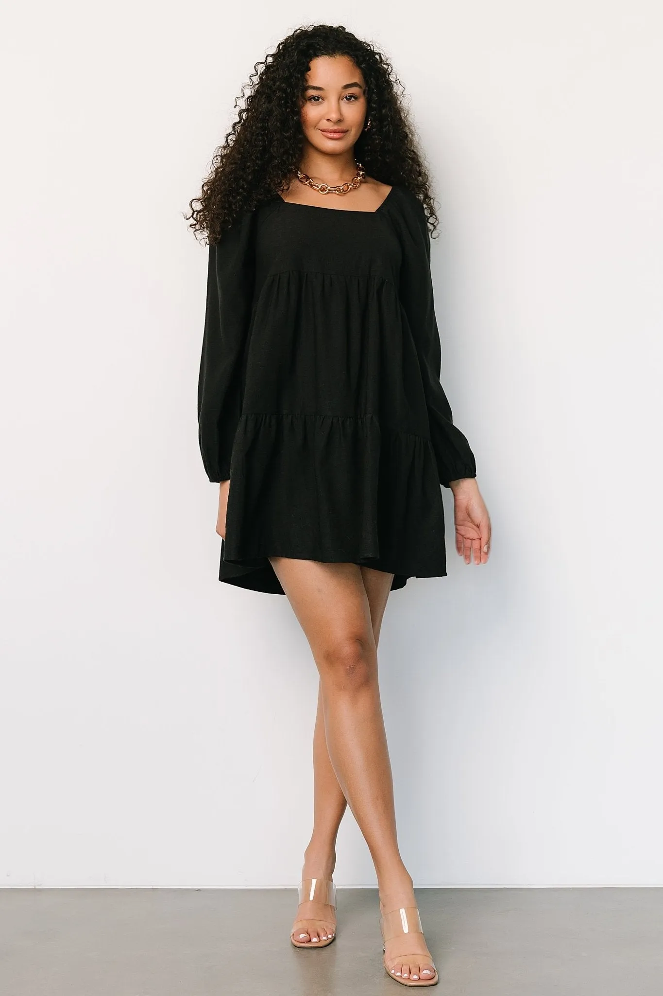 Selena Tiered Mini Dress | Black sold by Baltic Born product image thumbnail 4