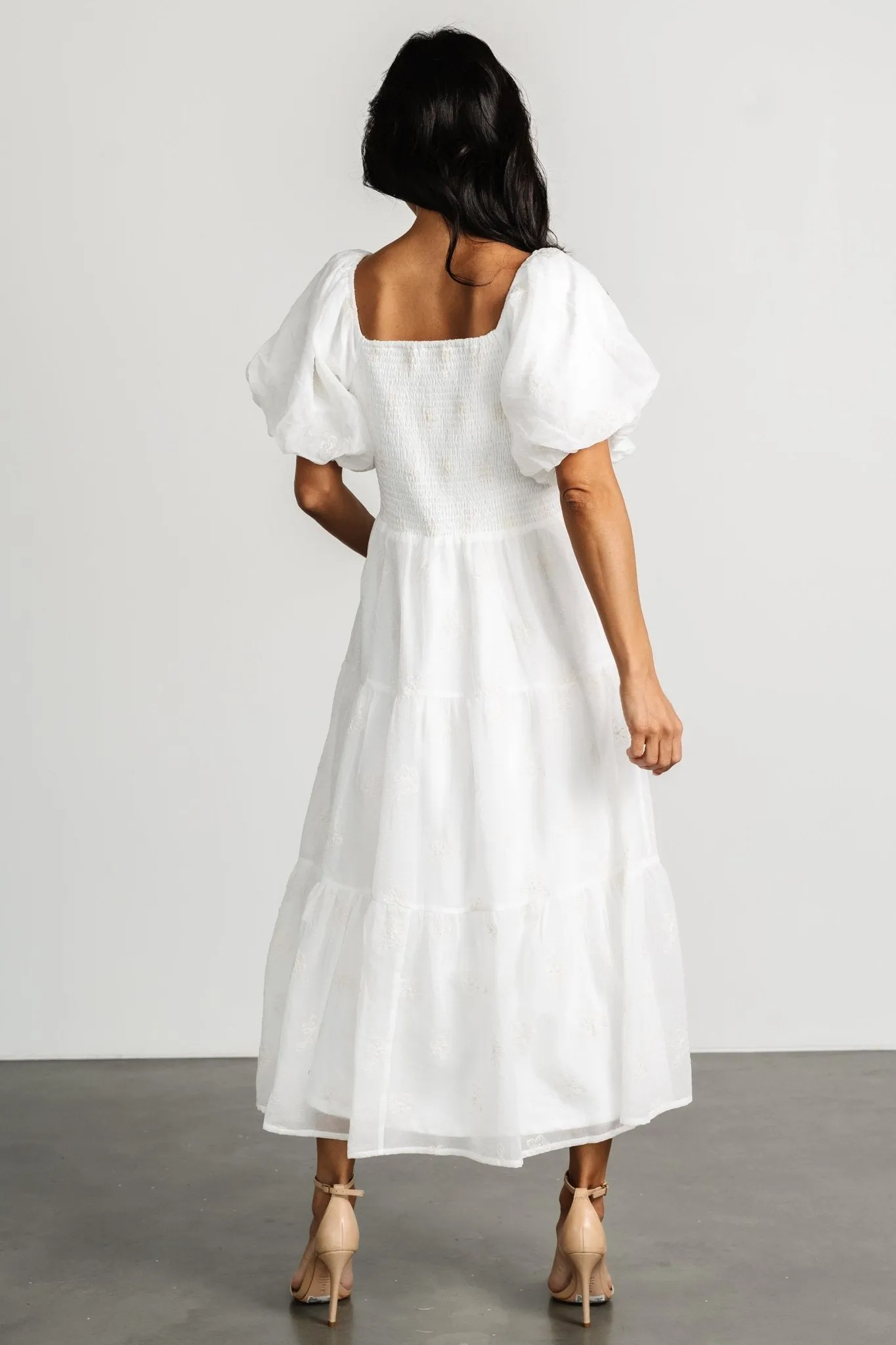 Rina Embroidered Shimmer Dress | Off White sold by Baltic Born product image thumbnail 4