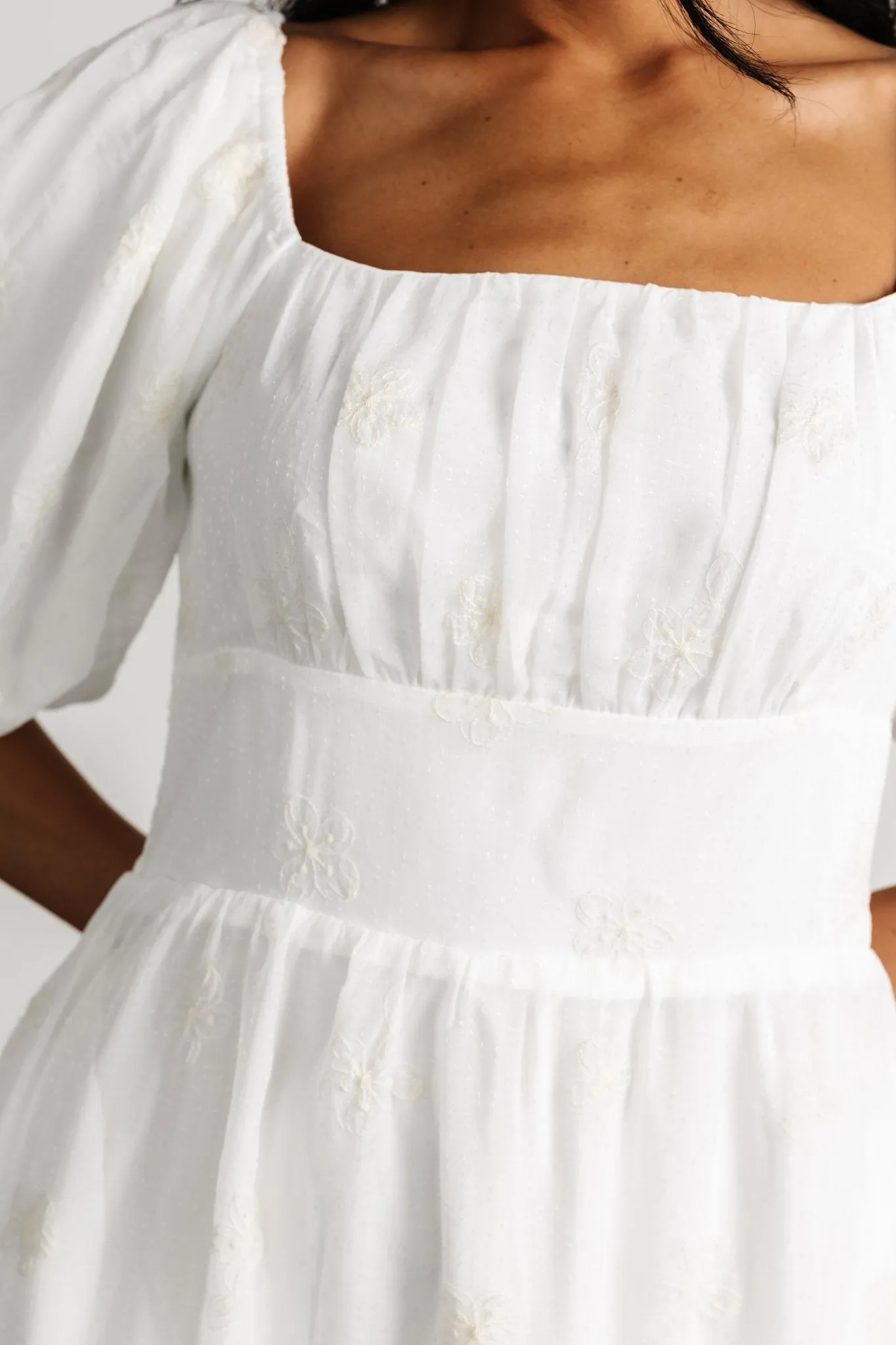 Rina Embroidered Shimmer Dress | Off White sold by Baltic Born product image thumbnail 2