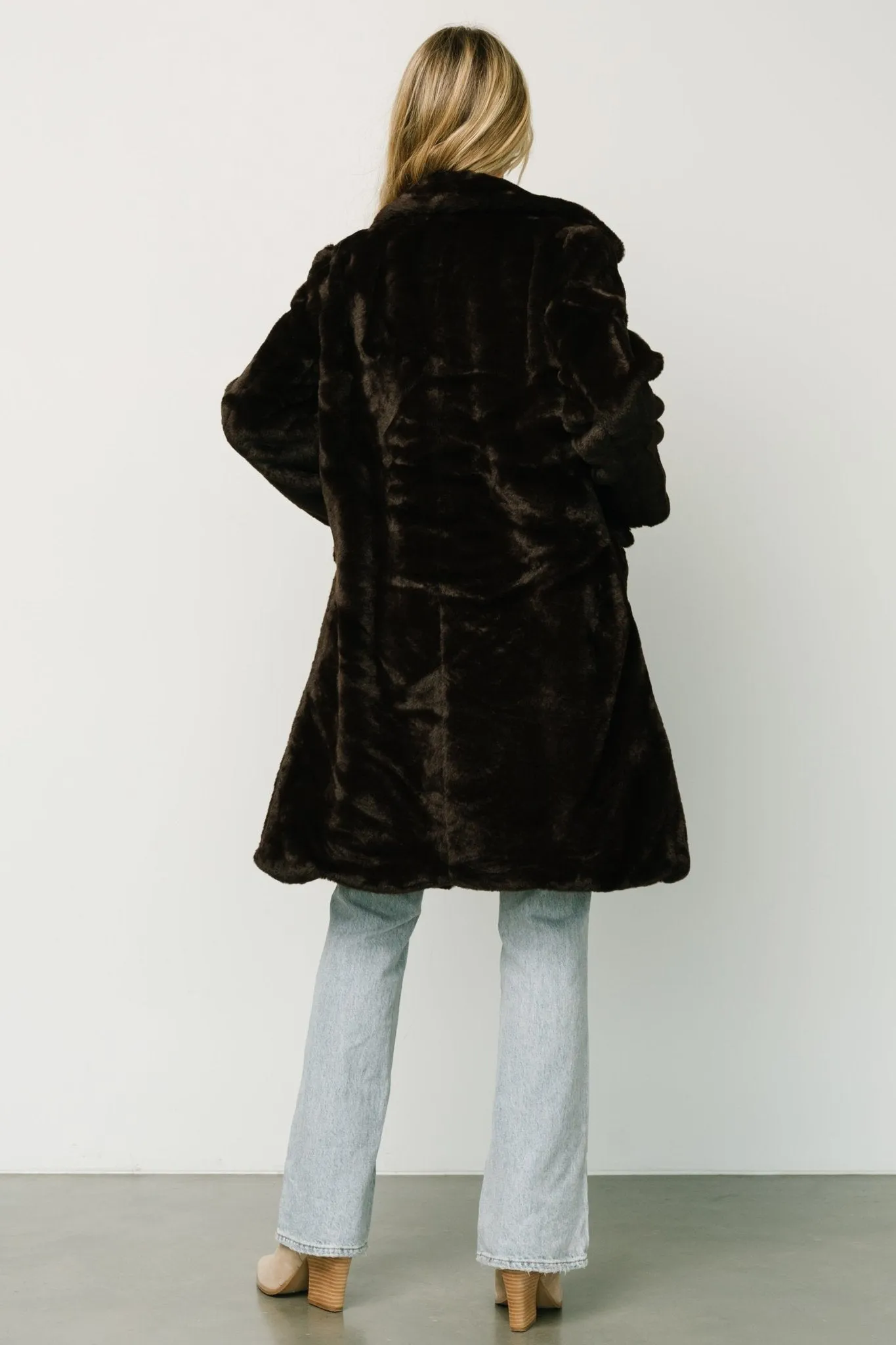 Graham Long Faux Fur Coat | Deep Brown sold by Baltic Born product image thumbnail 5