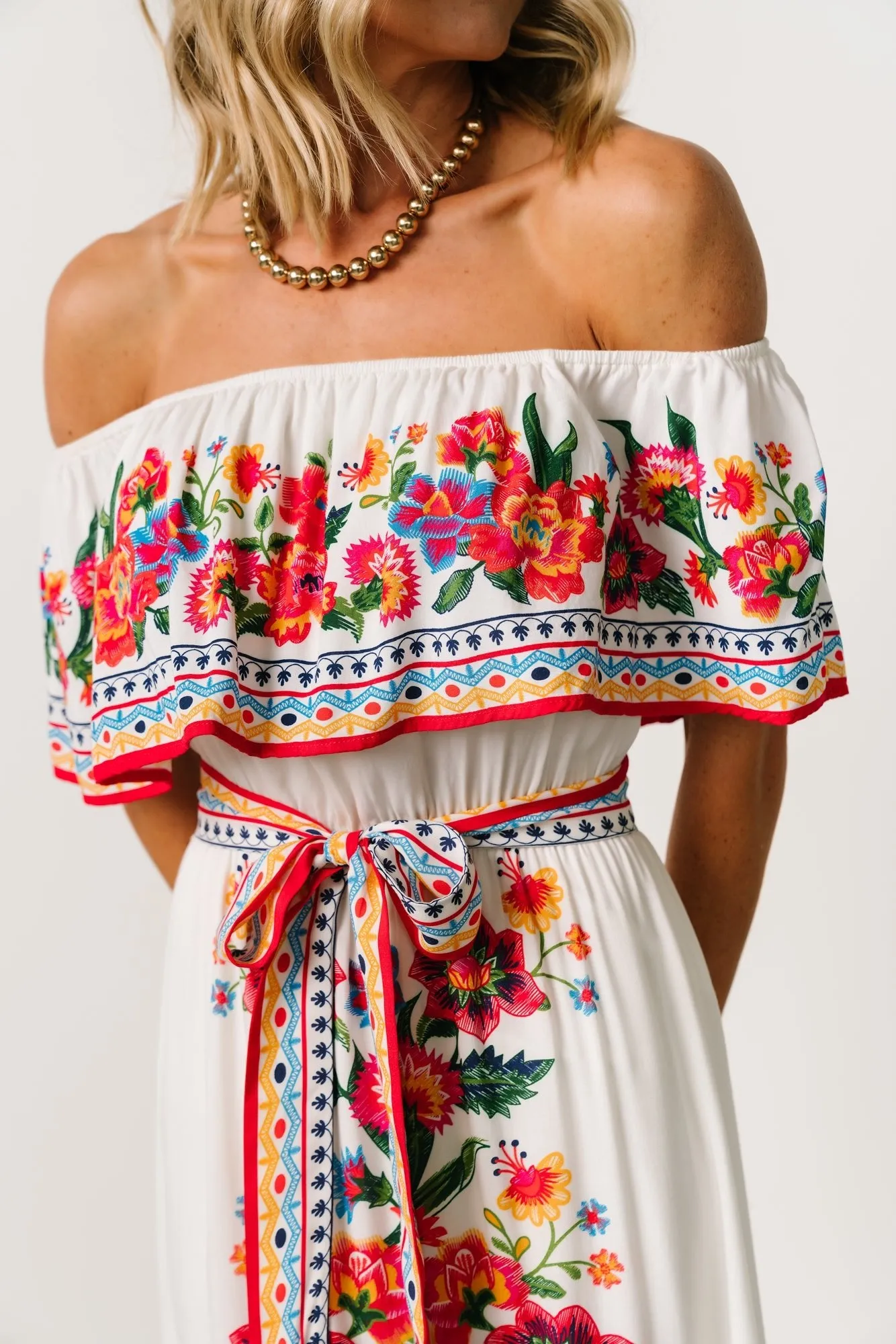 Alejandra Maxi Dress | Ivory Multi Floral sold by Baltic Born product image thumbnail 3