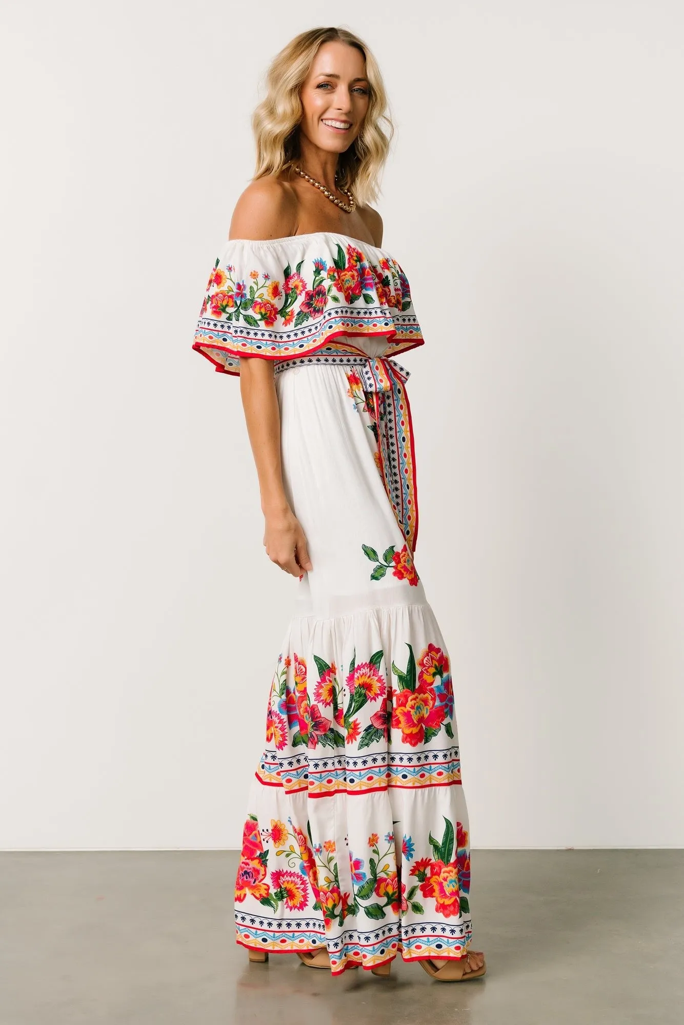 Alejandra Maxi Dress | Ivory Multi Floral sold by Baltic Born product image thumbnail 5