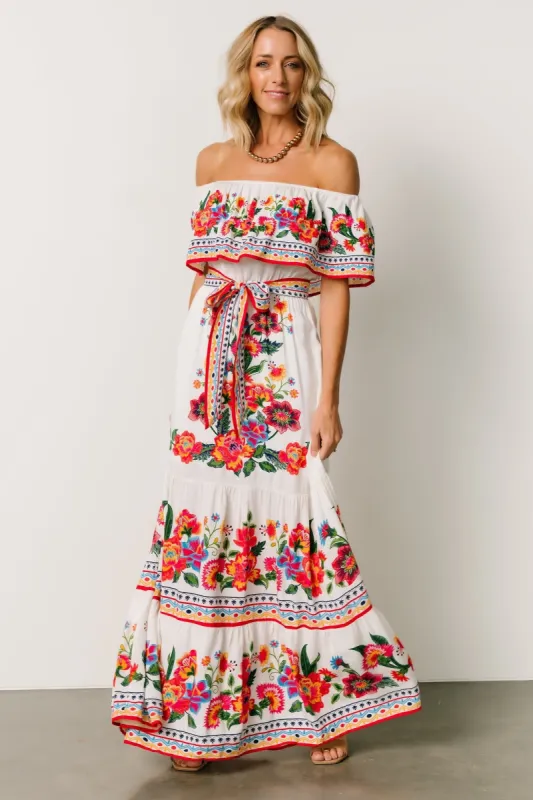 Alejandra Maxi Dress | Ivory Multi Floral sold by Baltic Born