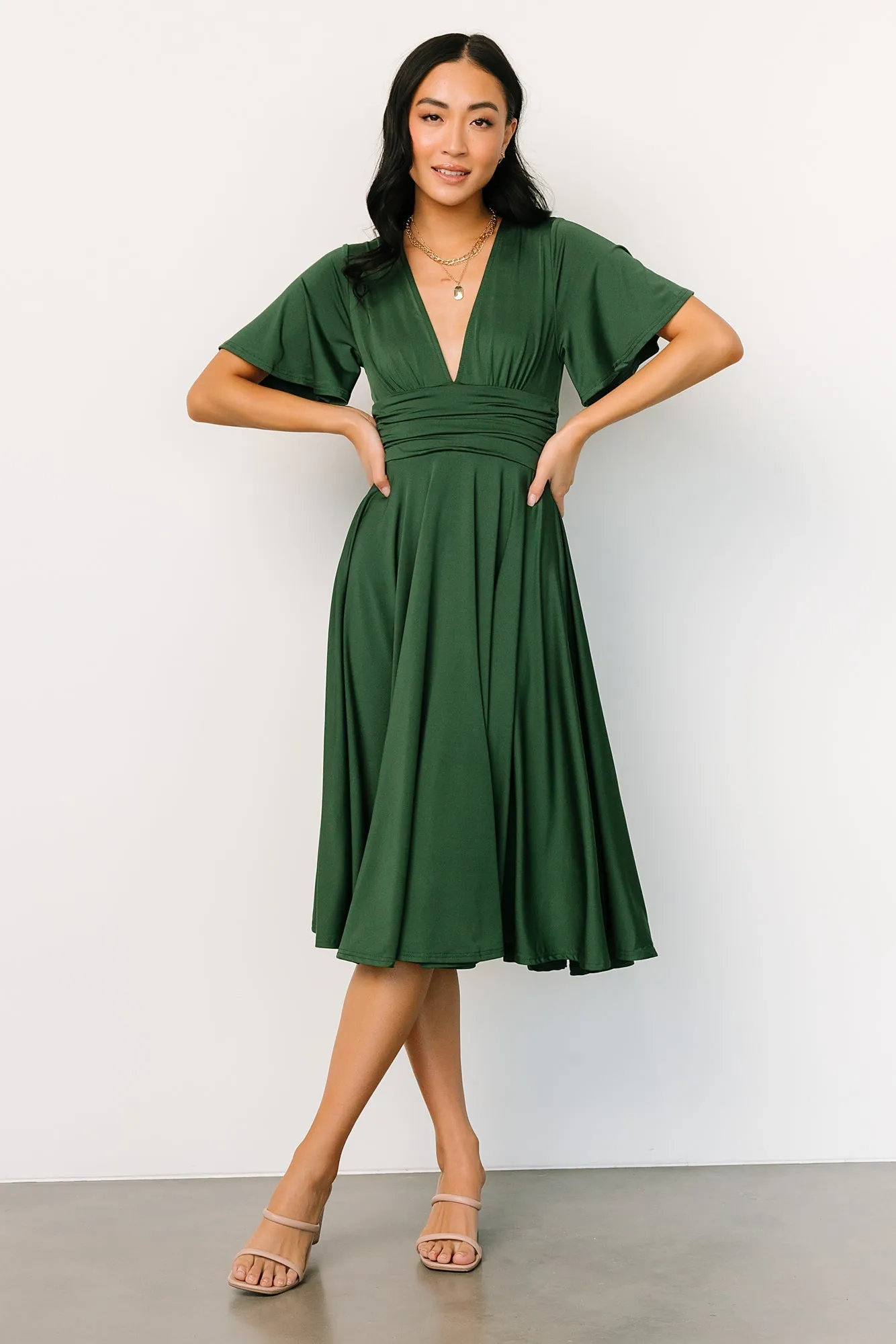 Janette Midi Dress | Green sold by Baltic Born