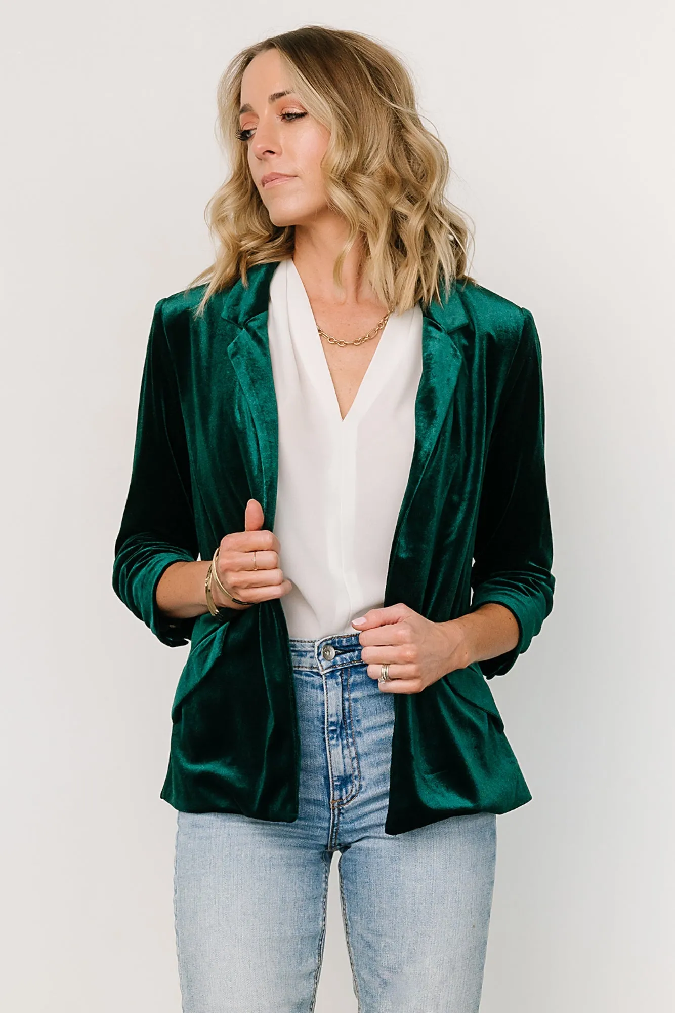 Brinton Velvet Blazer | Dark Green sold by Baltic Born product image thumbnail 2