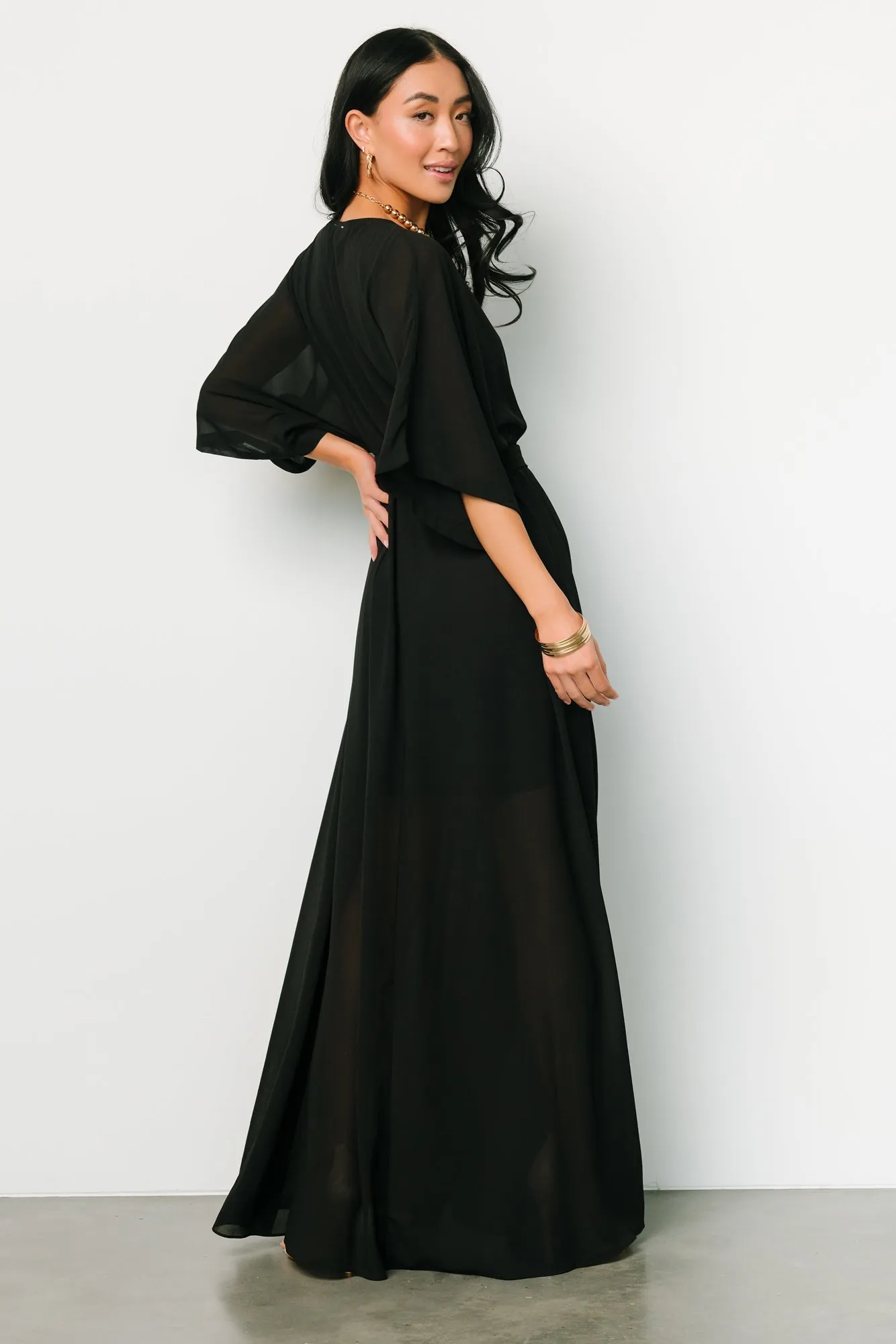 Kia Kimono Maxi Dress | Black sold by Baltic Born product image thumbnail 5