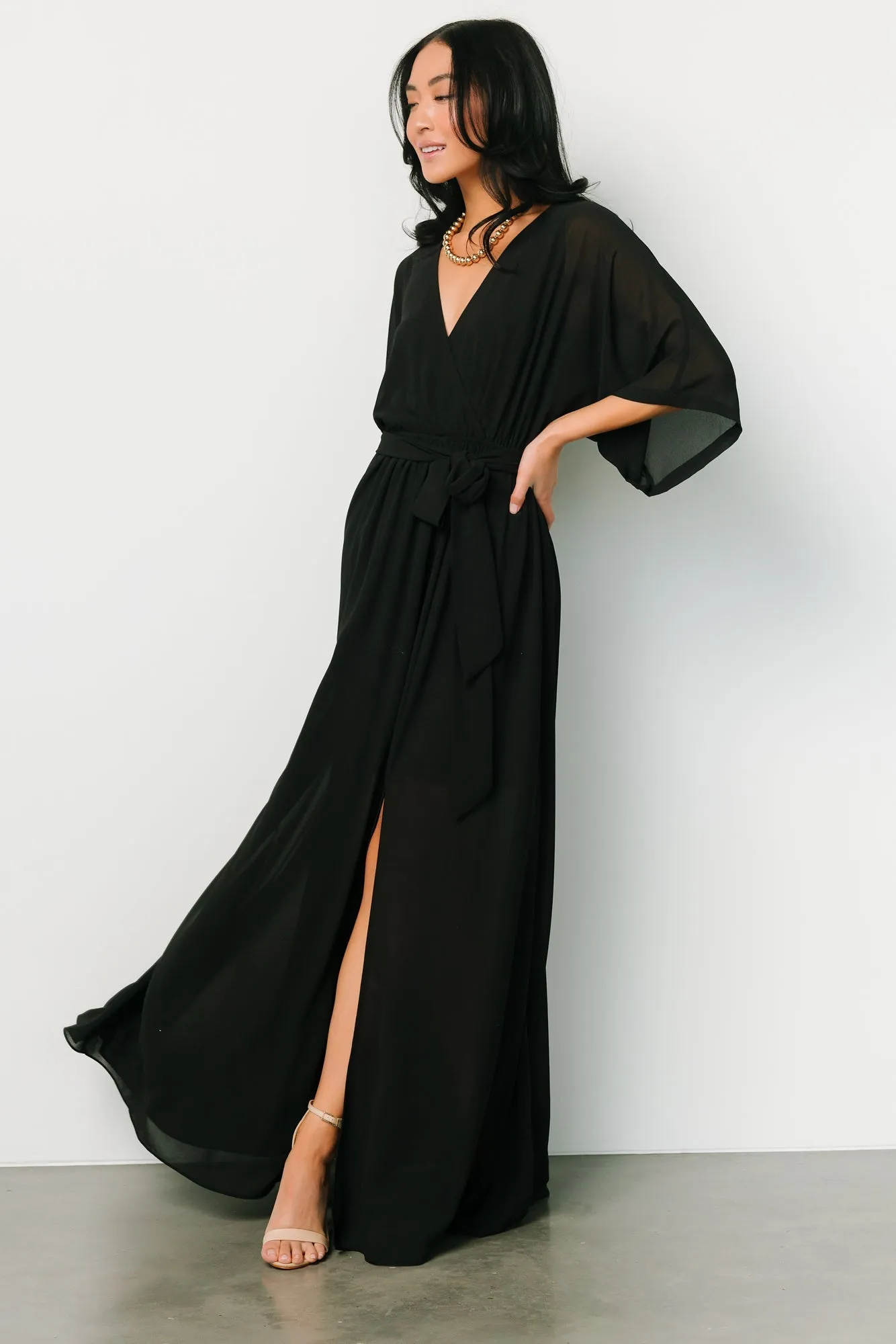 Kia Kimono Maxi Dress | Black sold by Baltic Born product image thumbnail 3
