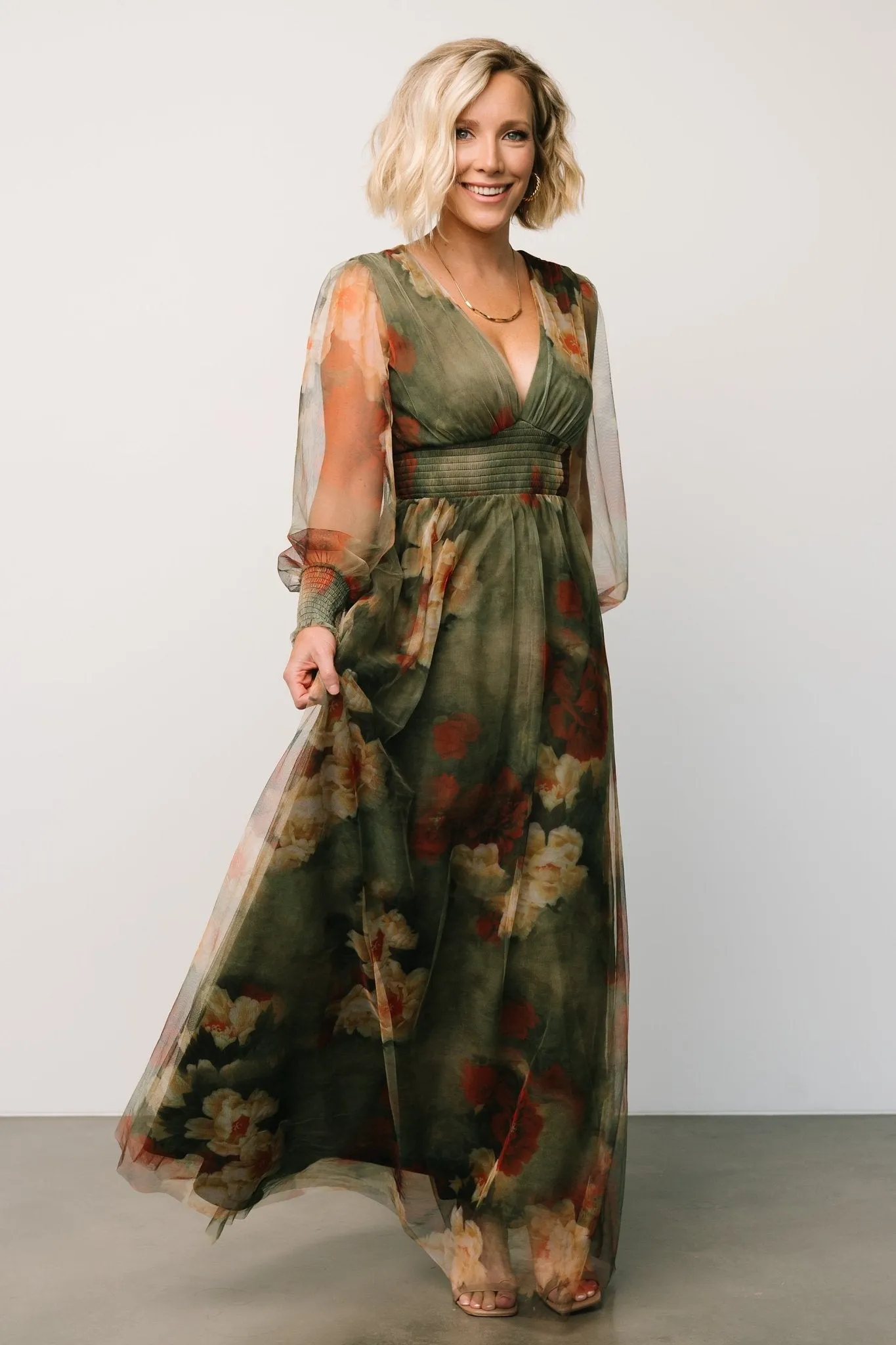 Layla Tulle Maxi Dress | Olive + Rust sold by Baltic Born product image thumbnail 5