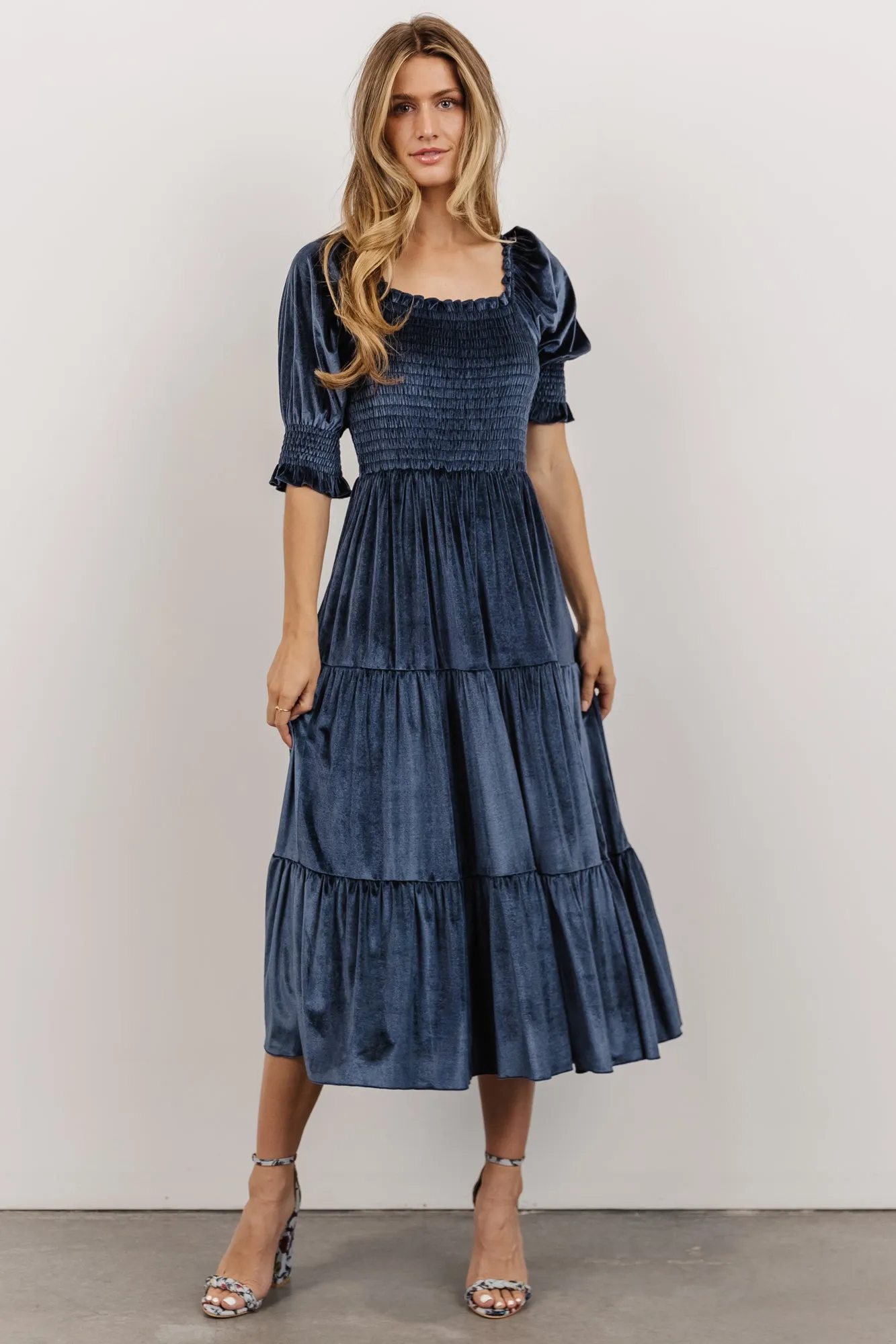 vivaldi smocked velvet midi dress Our Vivaldi Smocked Velvet Midi Dress is truly the most versatile and comfortable dress for fall This style looks amazing on everyone and is available in so many gorgeous colors Shop this