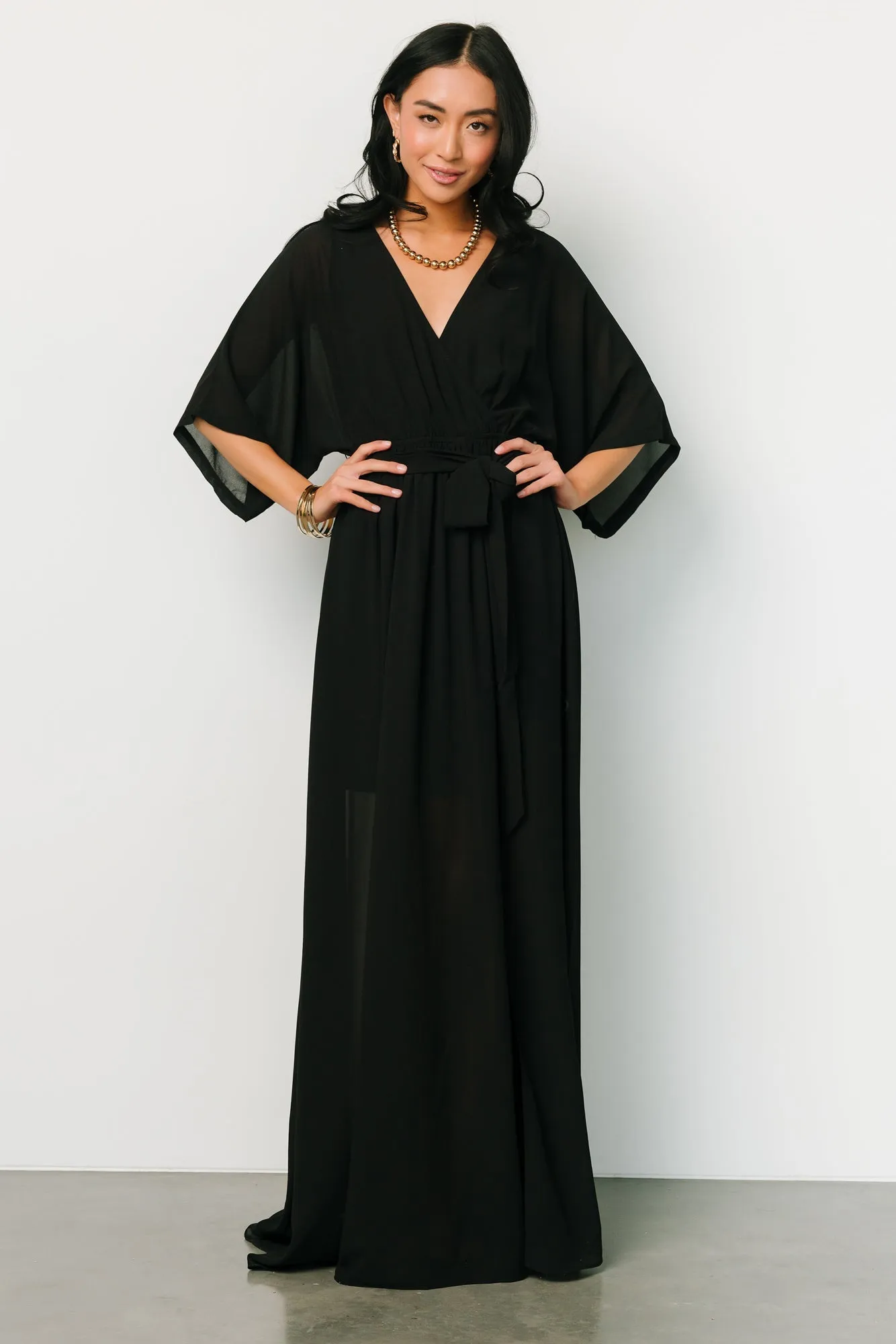 Kia Kimono Maxi Dress | Black sold by Baltic Born product image thumbnail 4