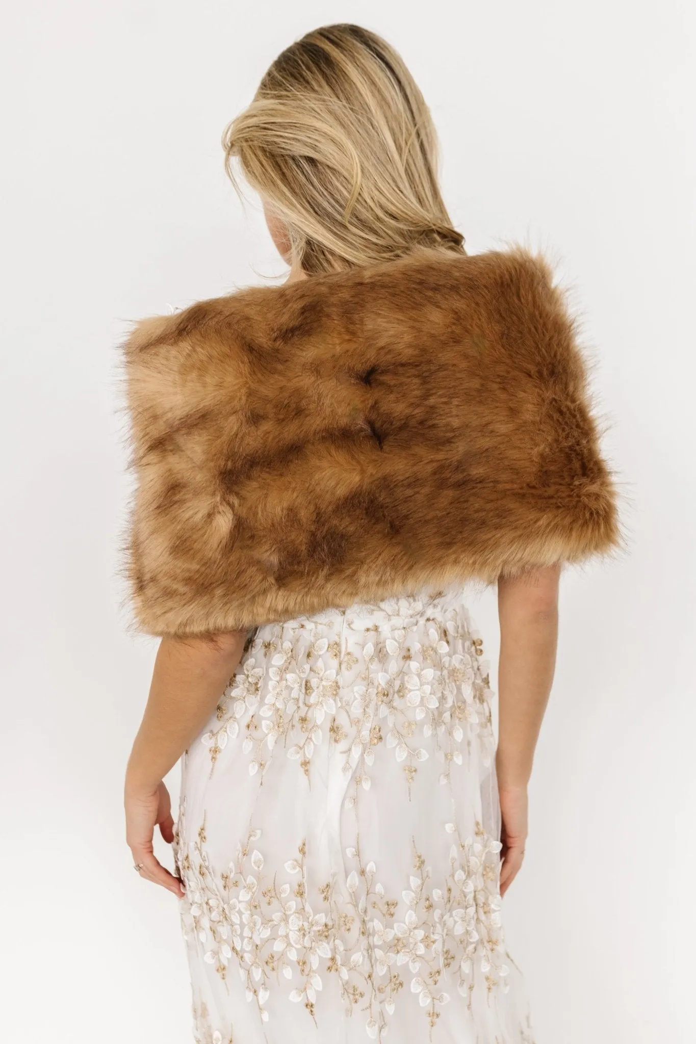 Valerie Faux Fur Shawl | Fawn sold by Baltic Born product image thumbnail 3