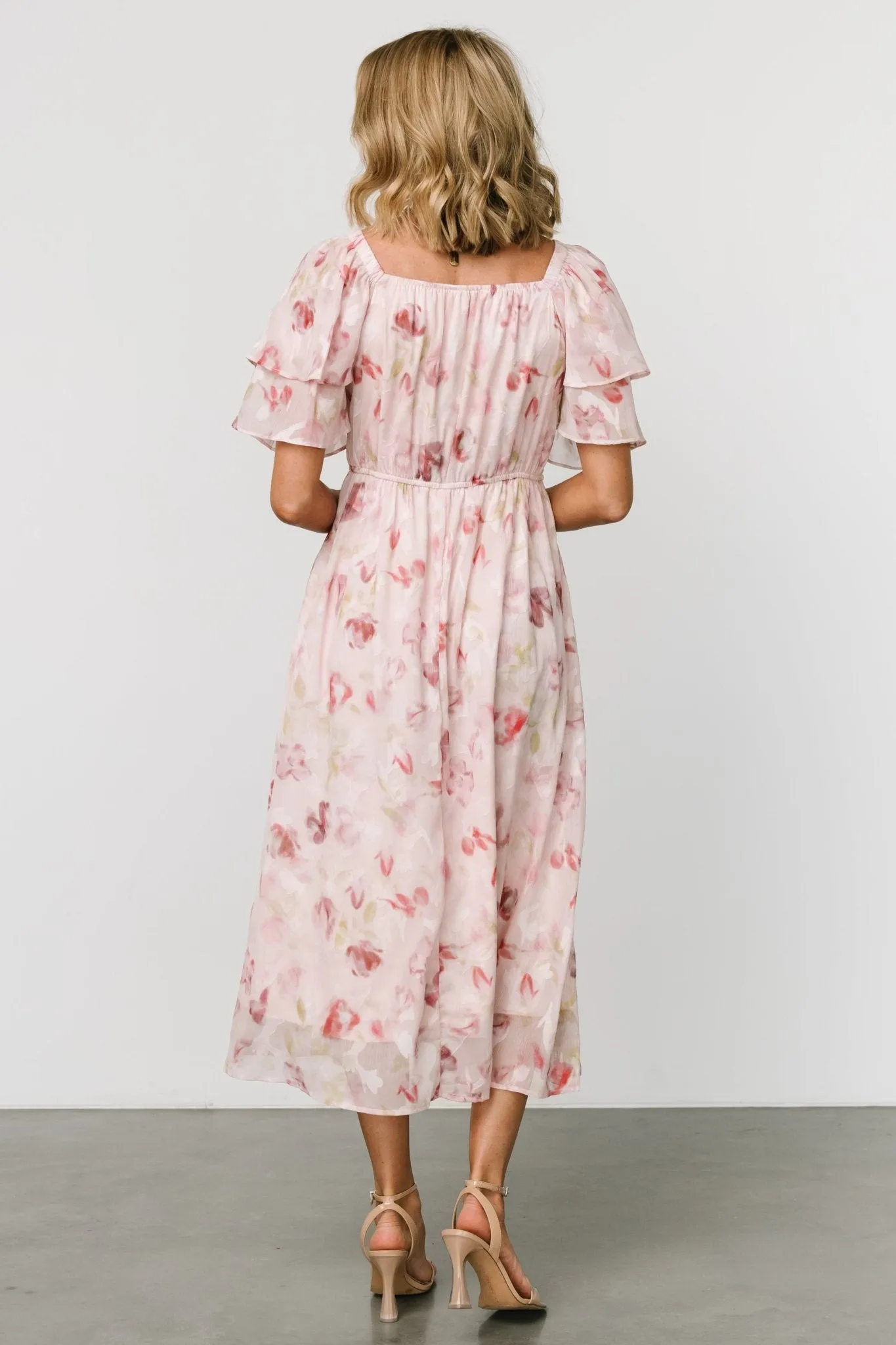 Flora Midi Dress | Blush Print sold by Baltic Born product image thumbnail 5