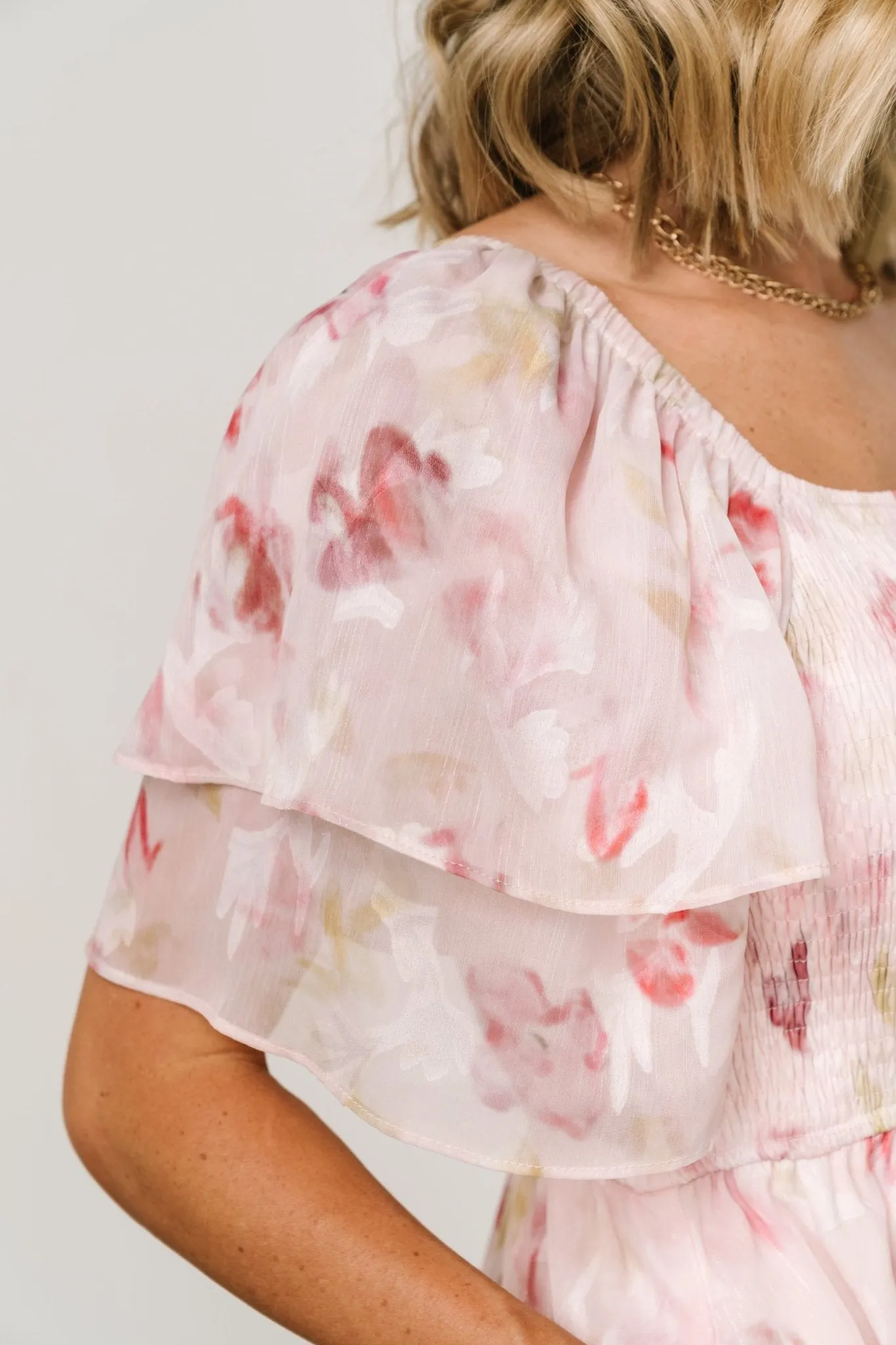 Flora Midi Dress | Blush Print sold by Baltic Born product image thumbnail 2