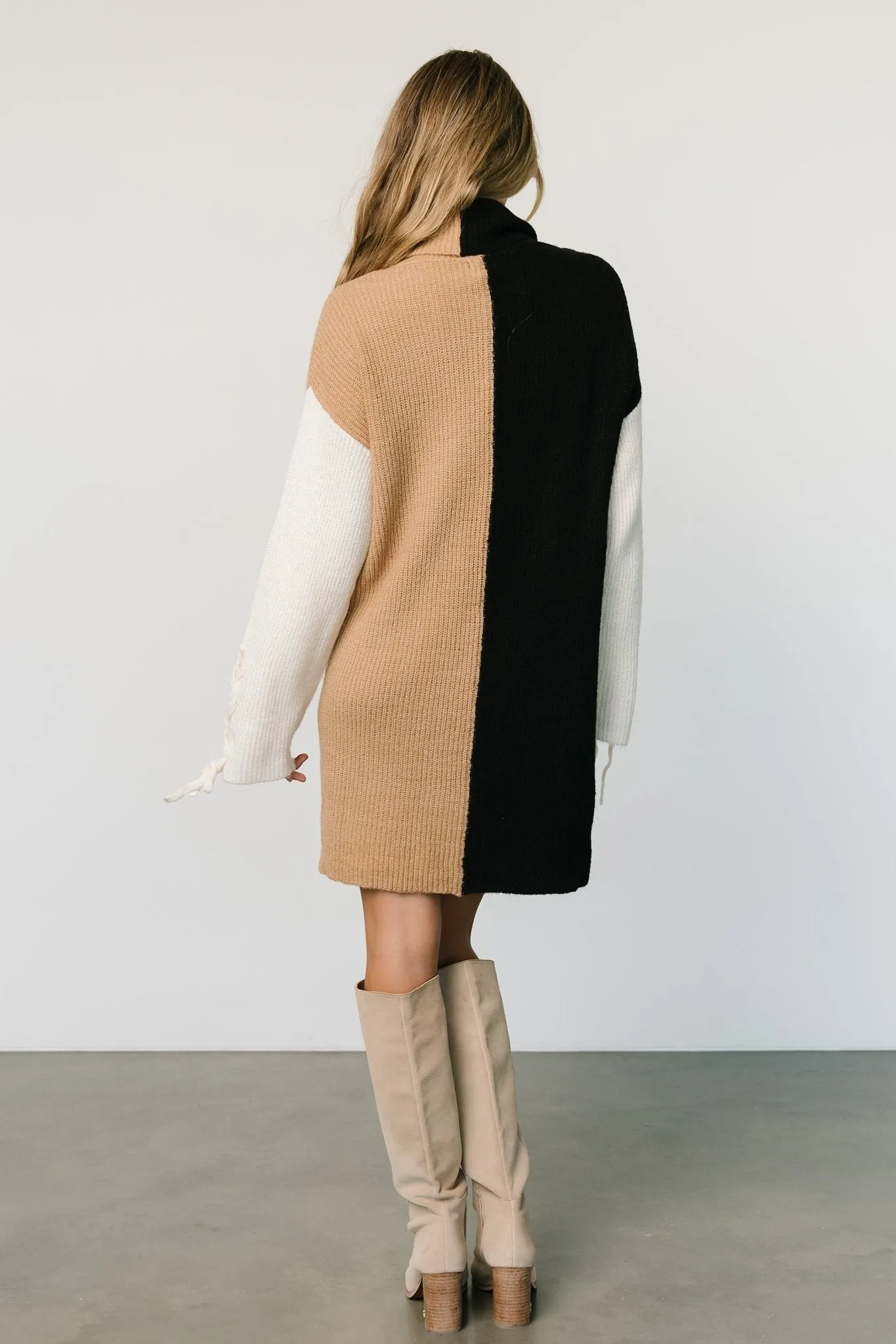 Connie Turtleneck Sweater Mini Dress | Black Multi sold by Baltic Born product image thumbnail 5