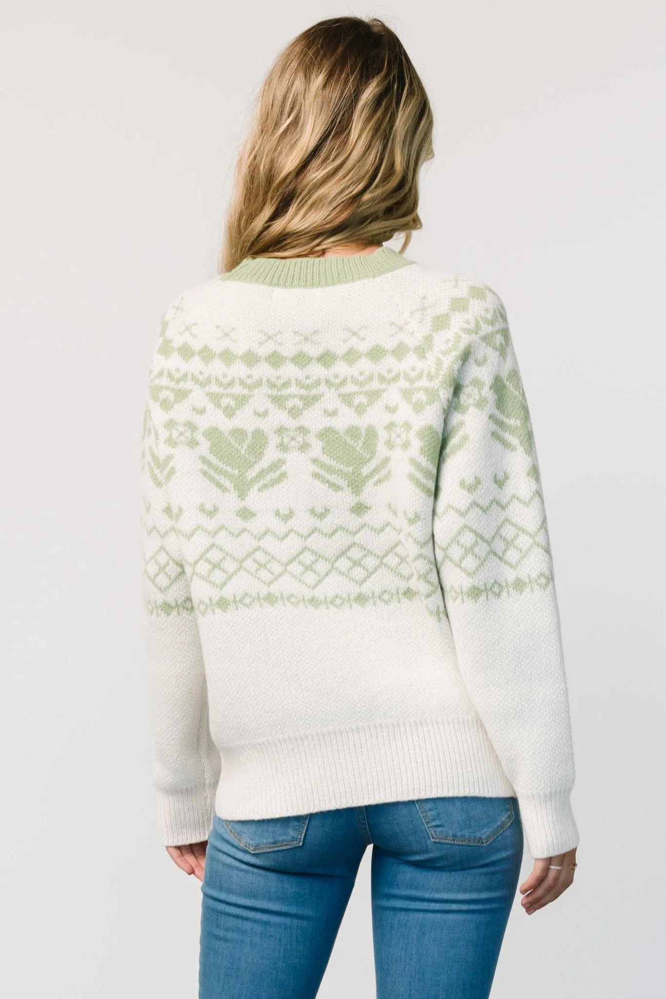 Lucerne Sweater | Ivory + Sage sold by Baltic Born product image thumbnail 4