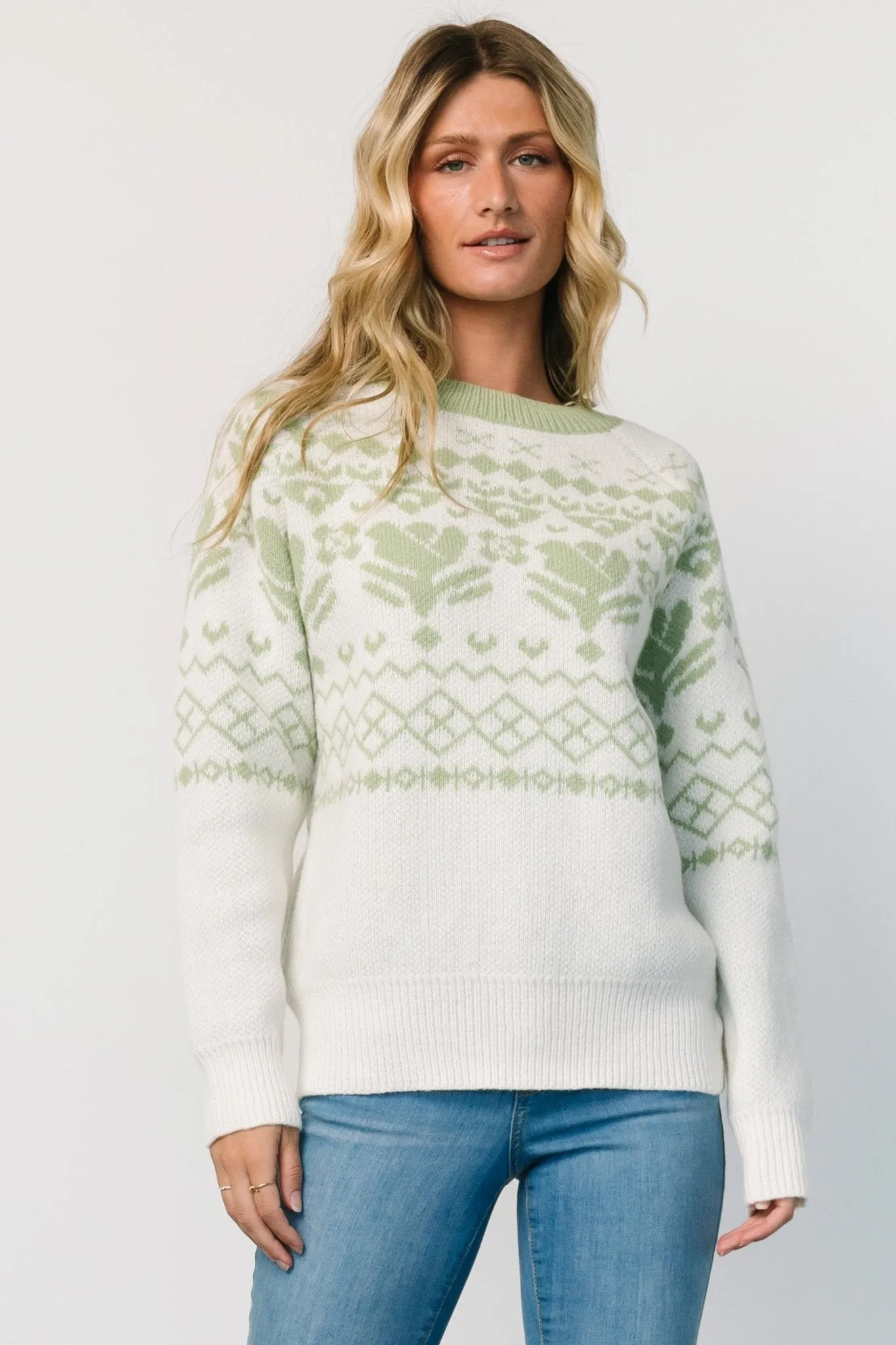 Lucerne Sweater | Ivory + Sage sold by Baltic Born