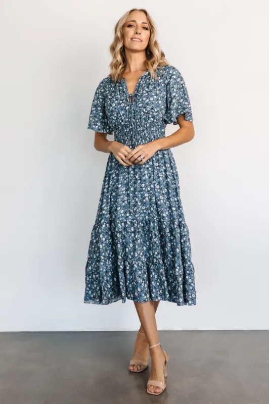 Spell Boho Midi Dress | Blue Floral sold by Baltic Born
