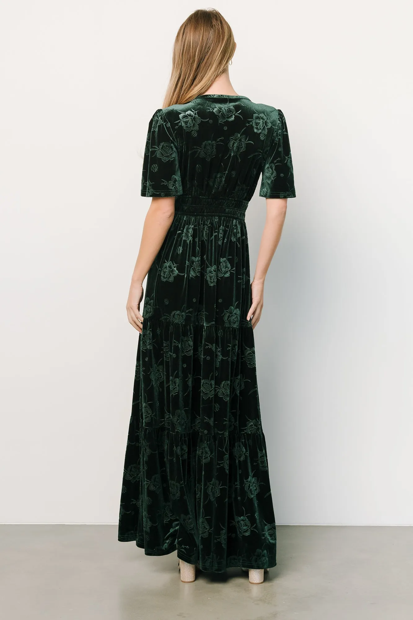 Magliato Embossed Velvet Maxi Dress | Green sold by Baltic Born product image thumbnail 4
