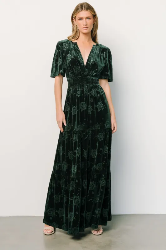Magliato Embossed Velvet Maxi Dress | Green sold by Baltic Born