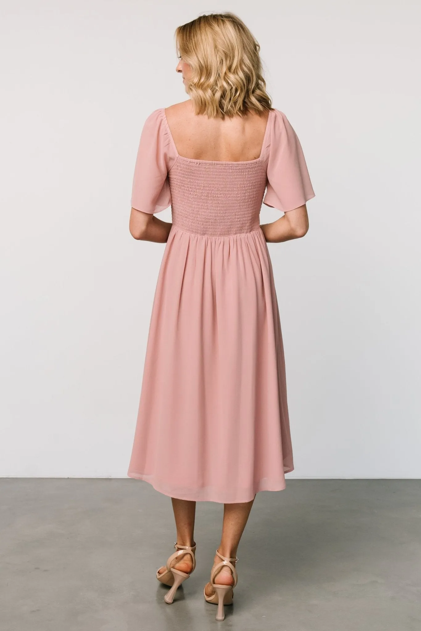 Colette Sweetheart Midi Dress | Blush sold by Baltic Born product image thumbnail 4