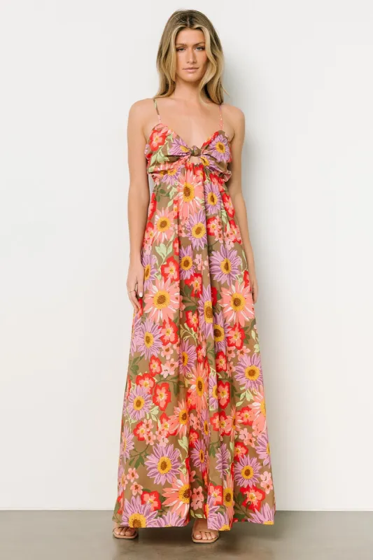 Rosalee Maxi Dress | Flower Multi made by Aakaa