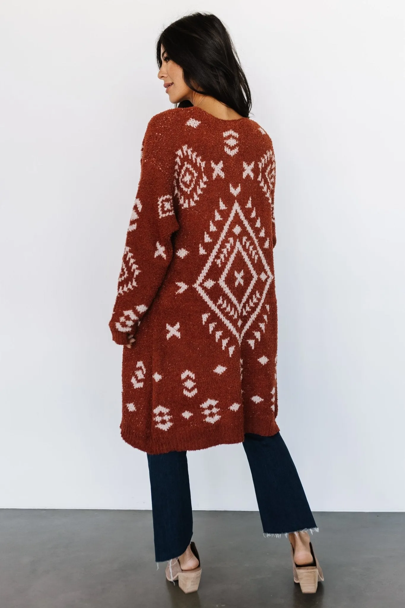 Missoula Oversized Cardigan | Rust + Beige sold by Baltic Born product image thumbnail 5