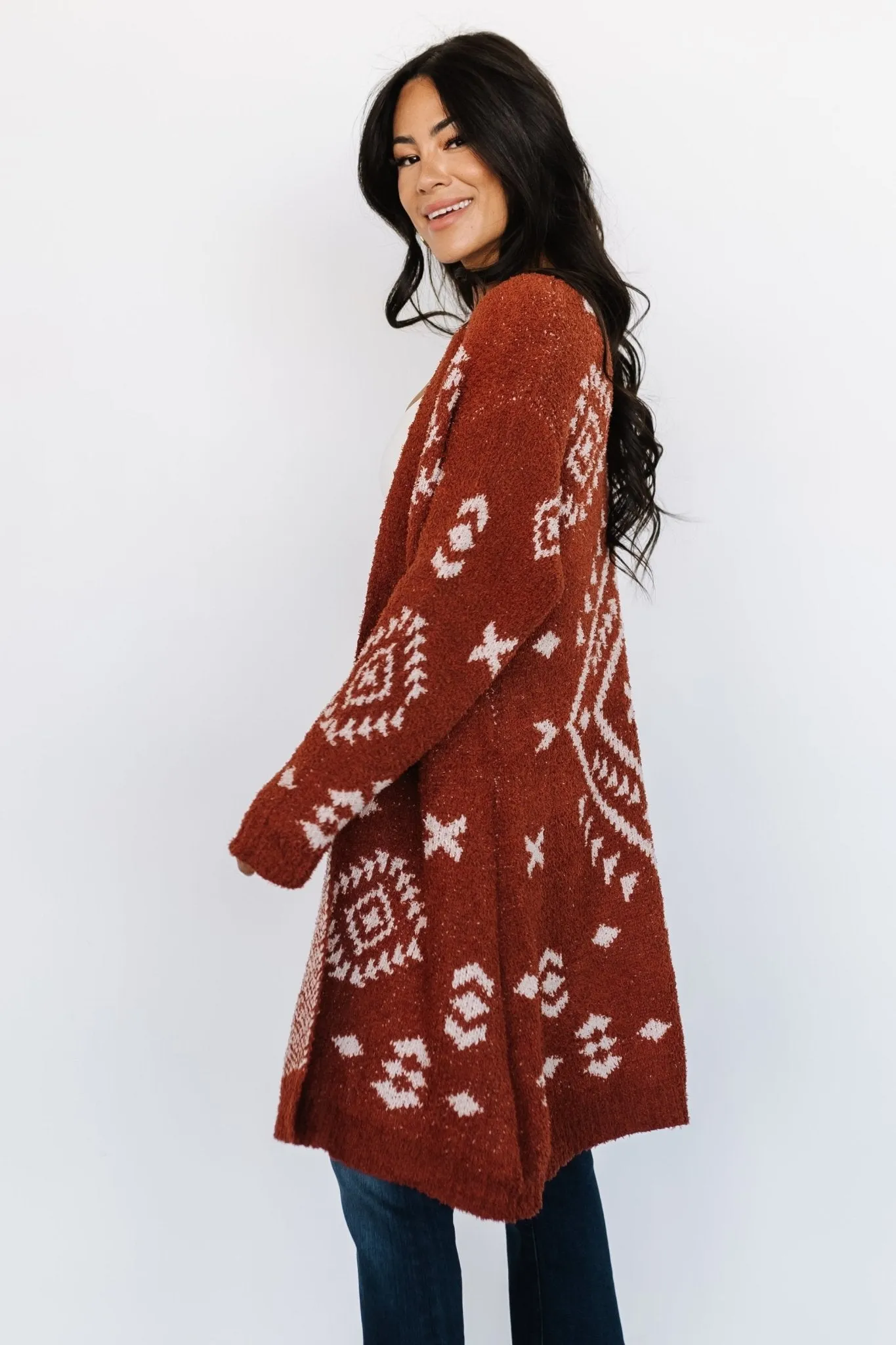 Missoula Oversized Cardigan | Rust + Beige sold by Baltic Born product image thumbnail 2