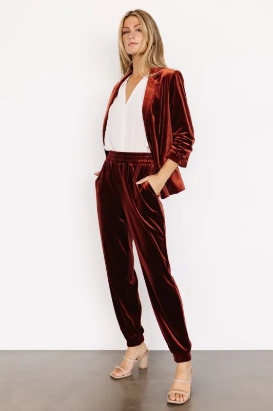 Archie Velvet Jogger Pants | Cinnamon sold by Baltic Born