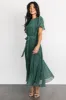 Prim Pleated Dress | Green Print sold by Baltic Born