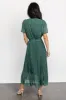 Prim Pleated Dress | Green Print sold by Baltic Born
