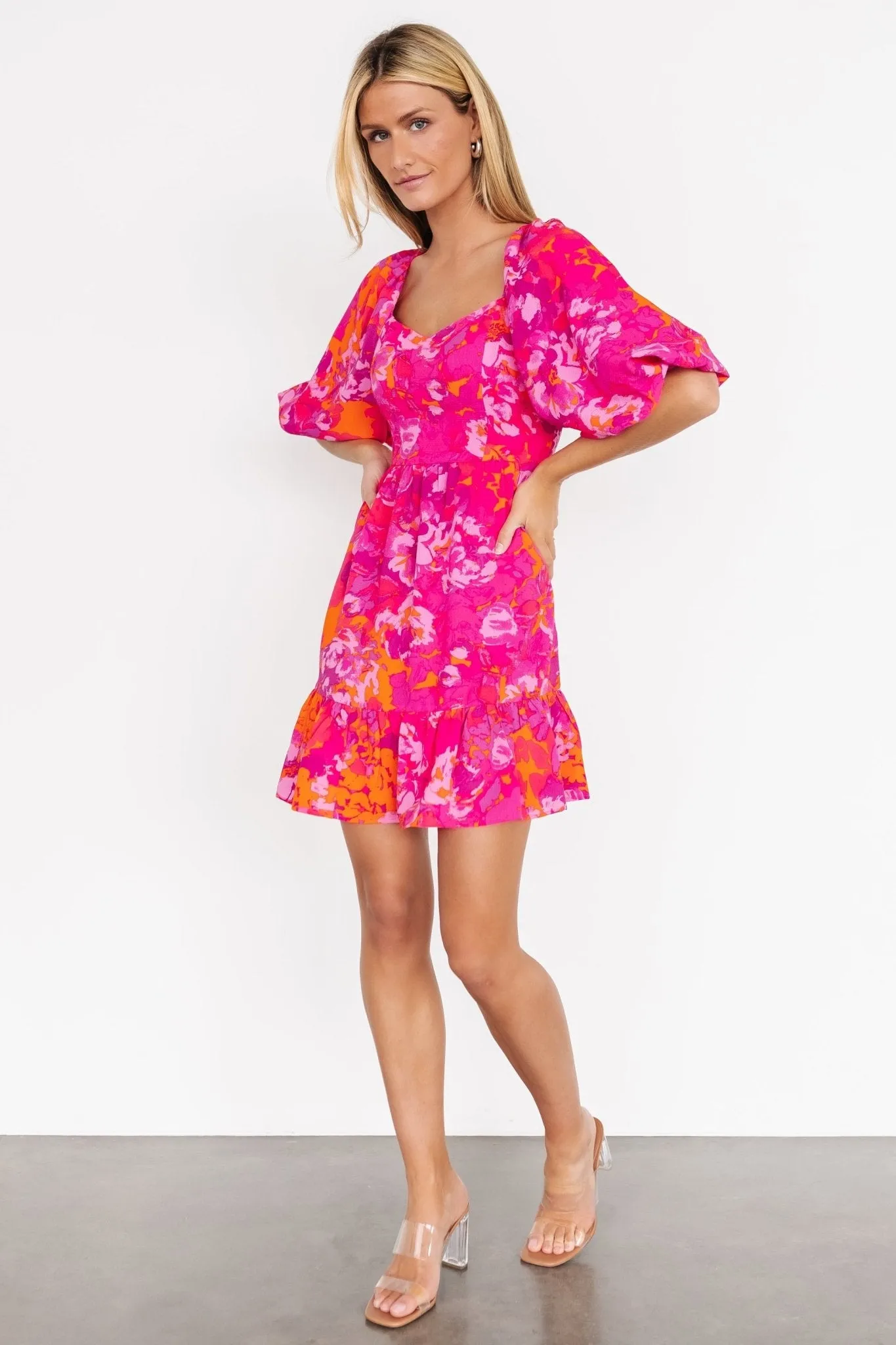 Levy Sweetheart Mini Dress | Fuchsia Multi sold by Baltic Born product image thumbnail 3