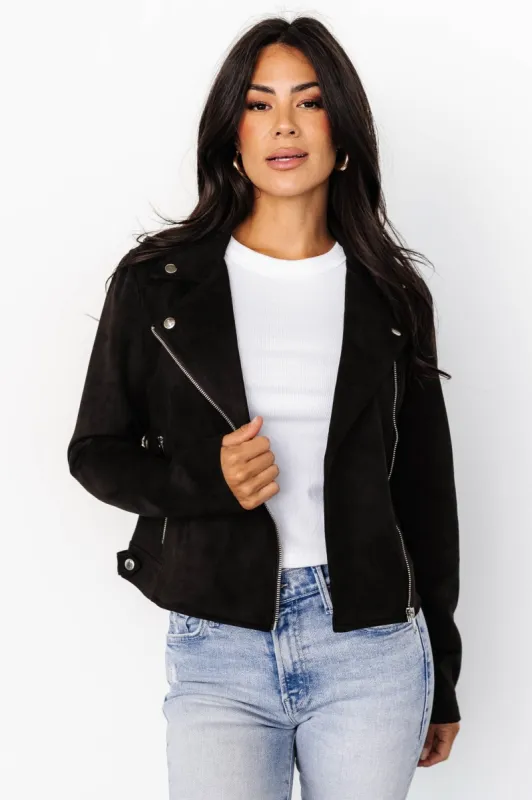 Marisa Faux Suede Jacket | Black sold by Baltic Born