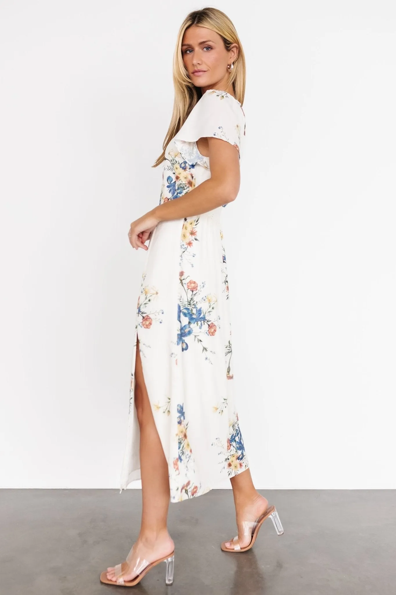 Kirsten Midi Dress | Cream Floral sold by Baltic Born product image thumbnail 5