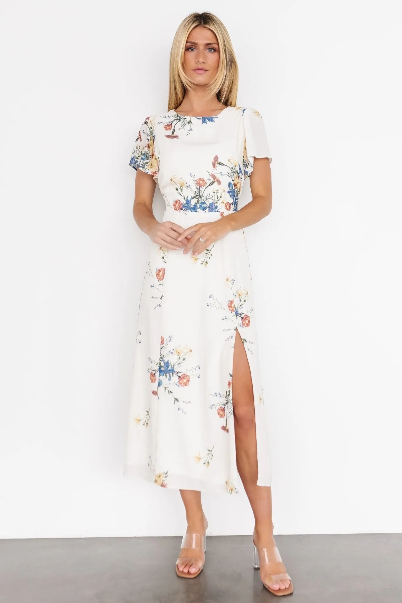 Kirsten Midi Dress | Cream Floral sold by Baltic Born product image thumbnail 2