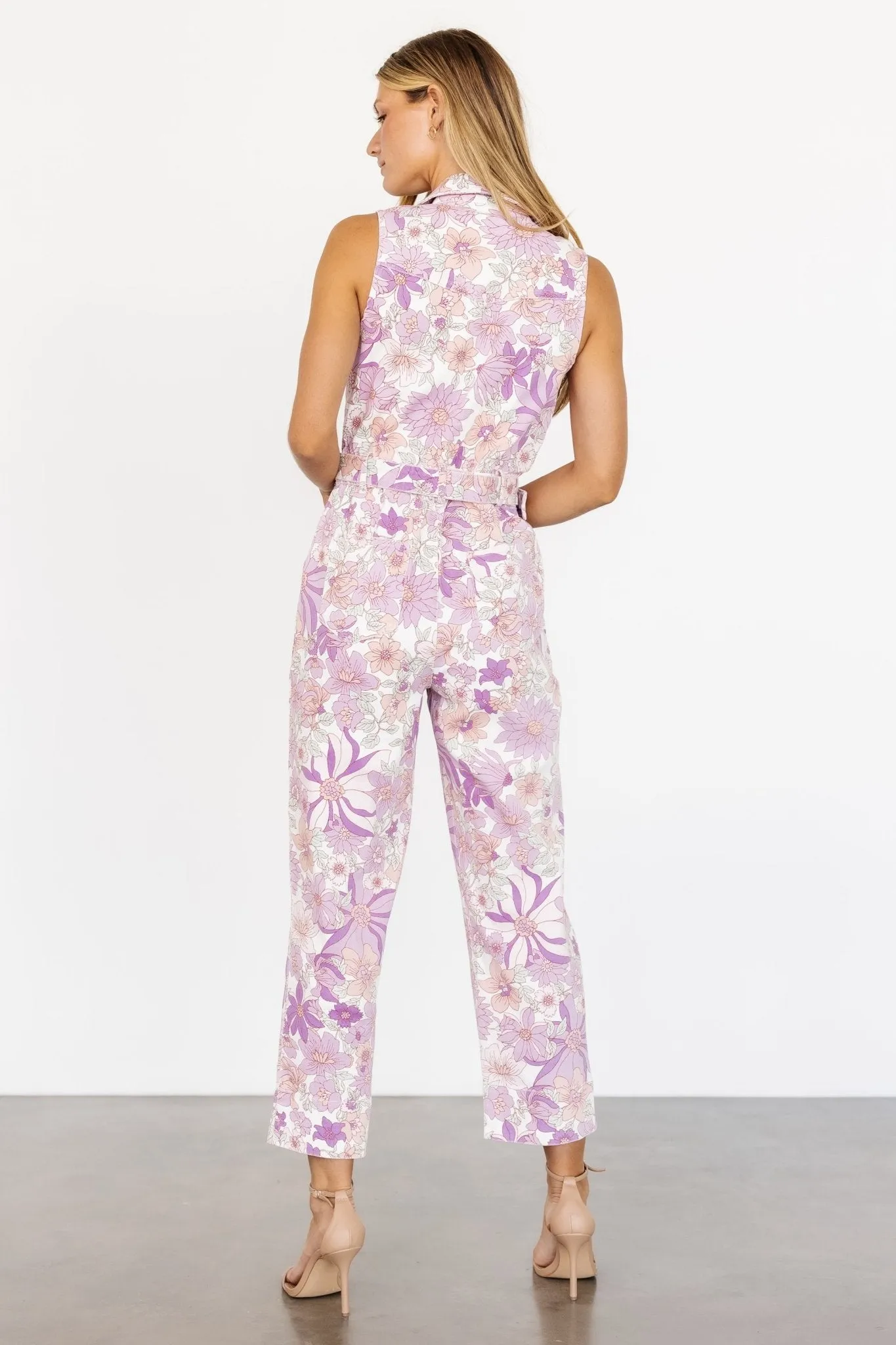 JoJo Sleeveless Jumpsuit | Purple Floral sold by Baltic Born product image thumbnail 5