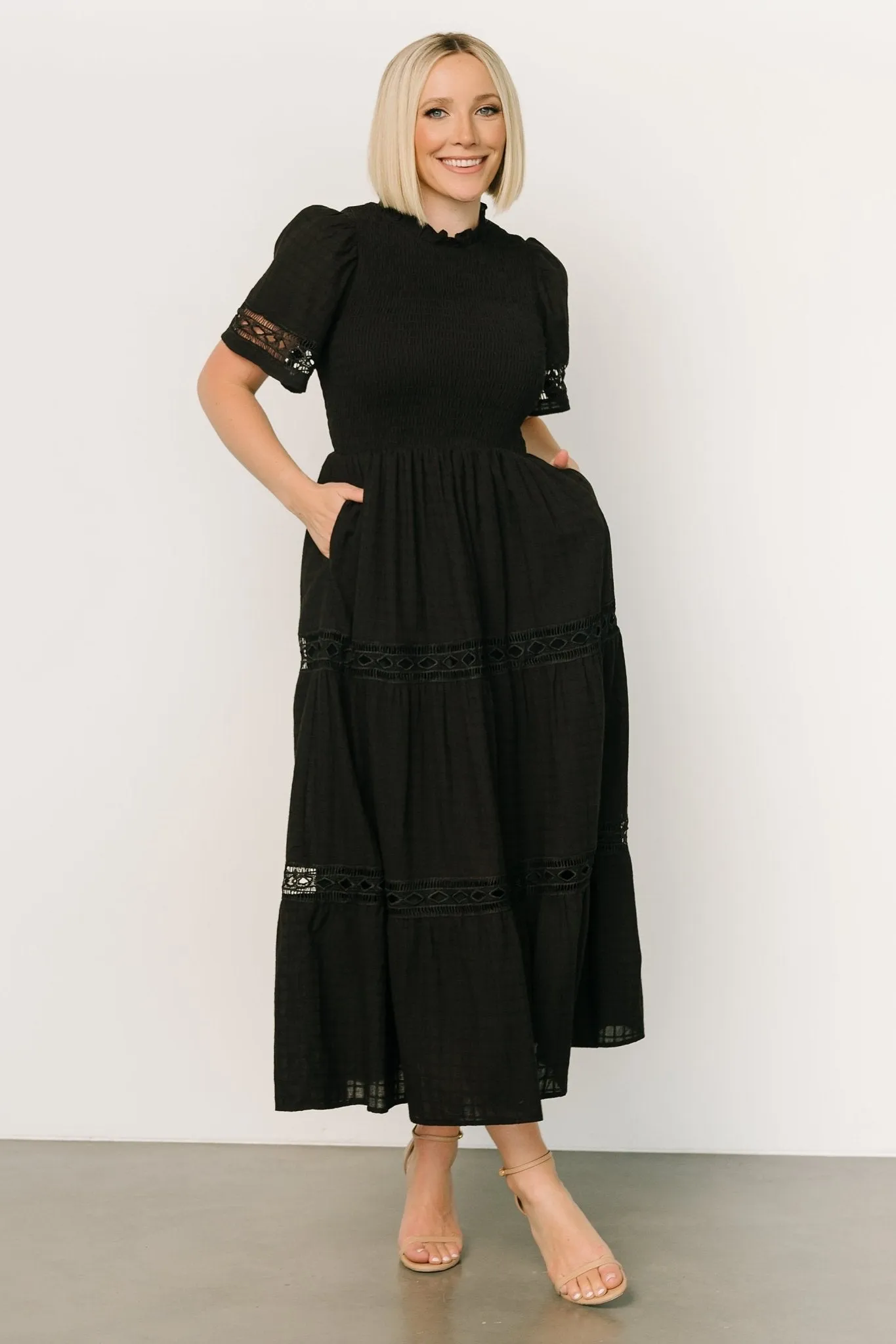 Loveland Geo Lace Maxi Dress | Black sold by Baltic Born