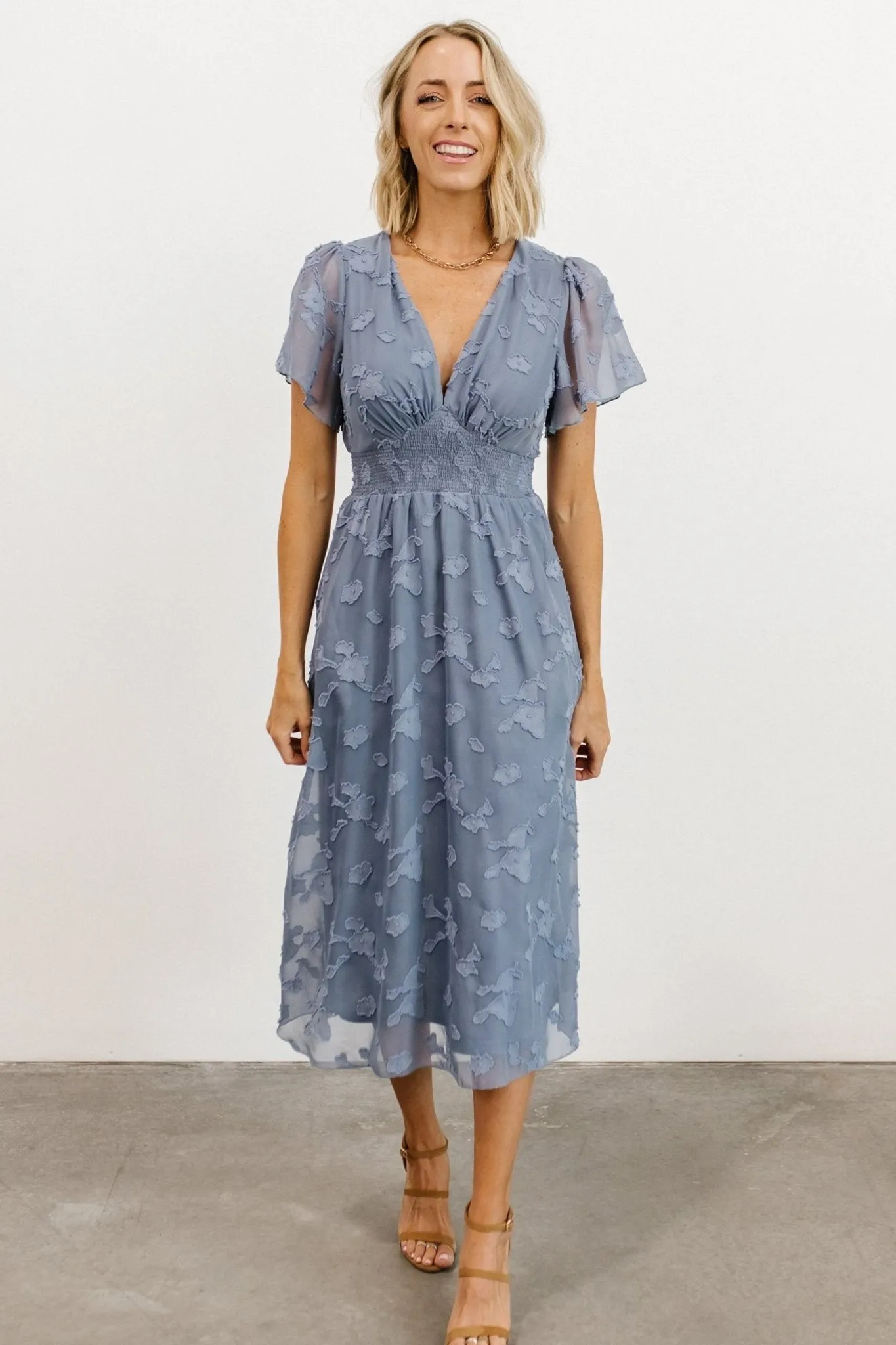 June Smocked Midi Dress | Blue sold by Baltic Born product image thumbnail 2