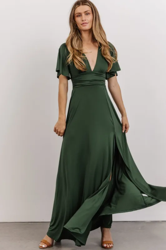 Emberly Maxi Dress | Hunter Green sold by Baltic Born