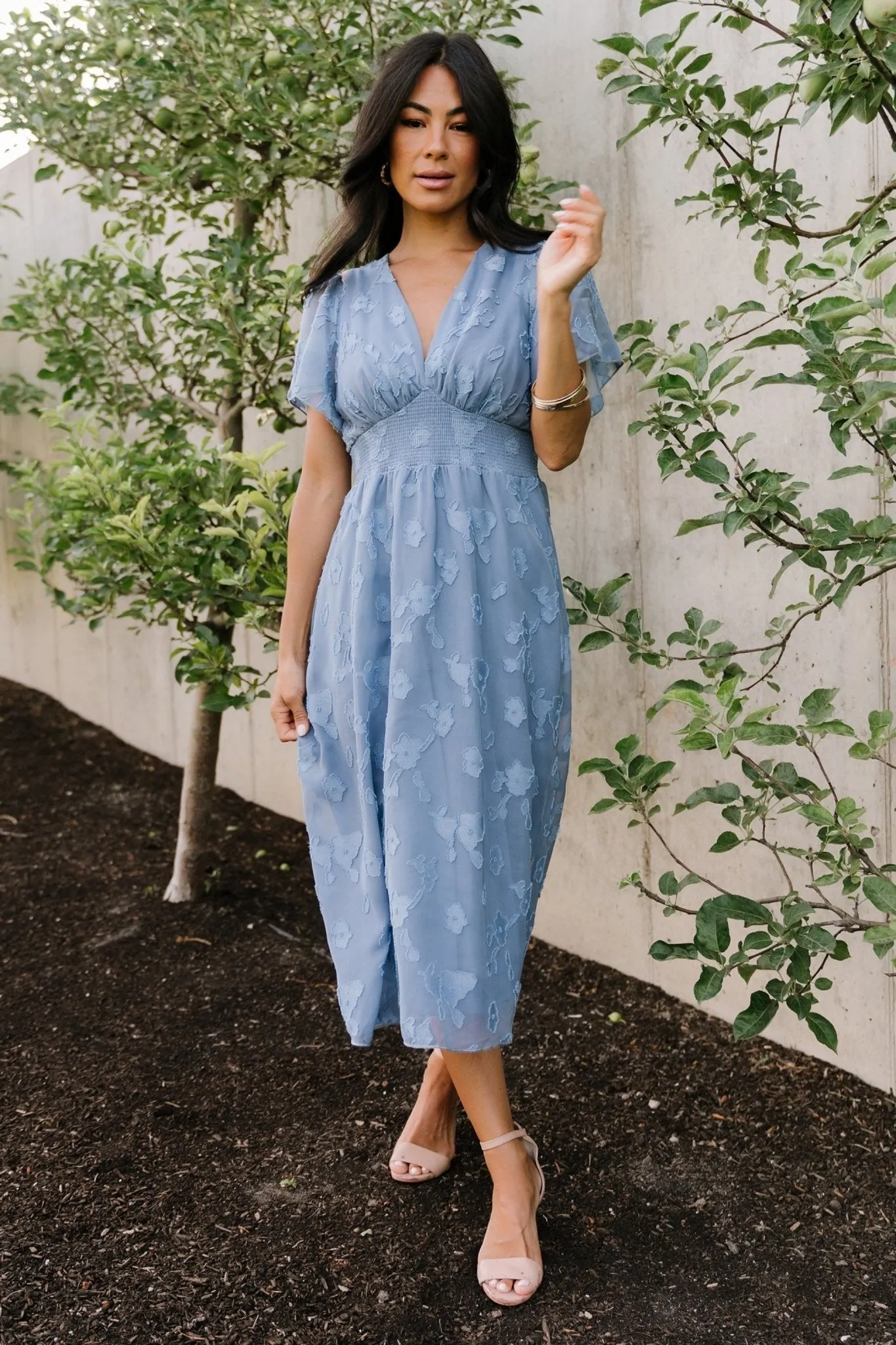 June Smocked Midi Dress | Blue sold by Baltic Born product image thumbnail 3