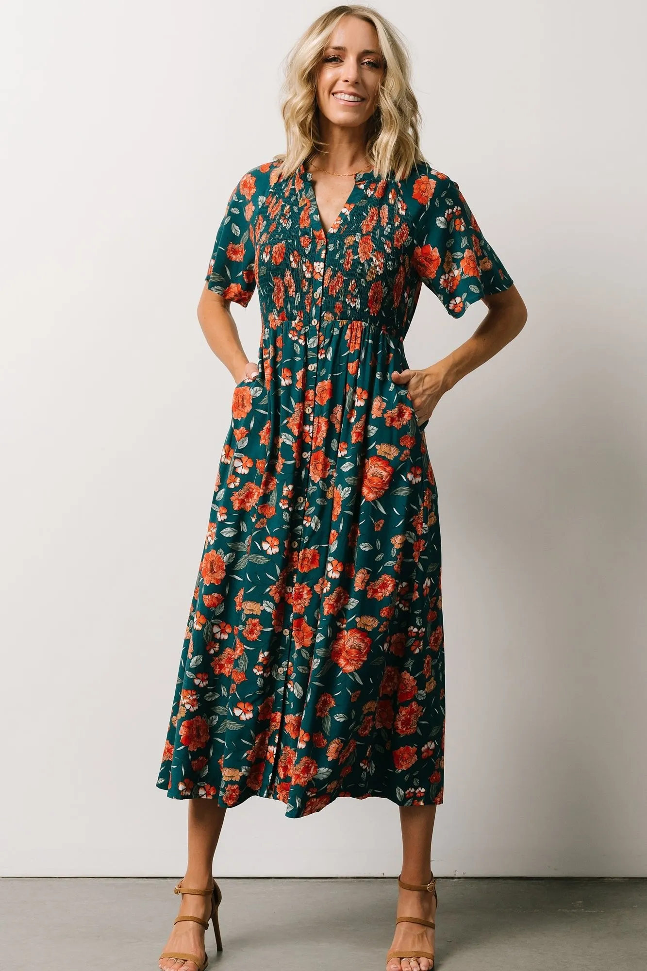 Botega Midi Dress | Jade Multi Floral sold by Baltic Born