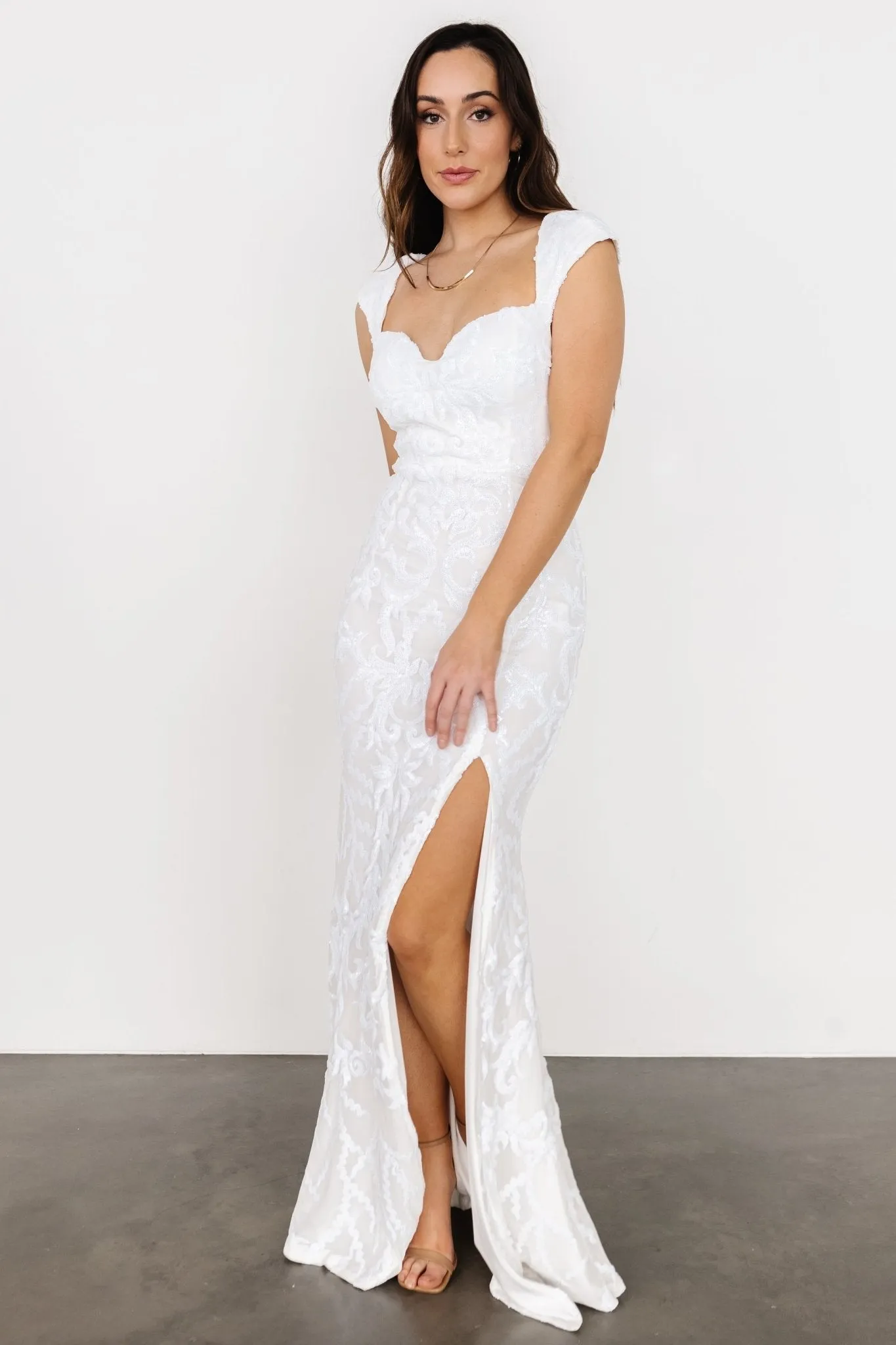 Kylene Sequin Maxi Gown | White sold by Baltic Born product image thumbnail 4