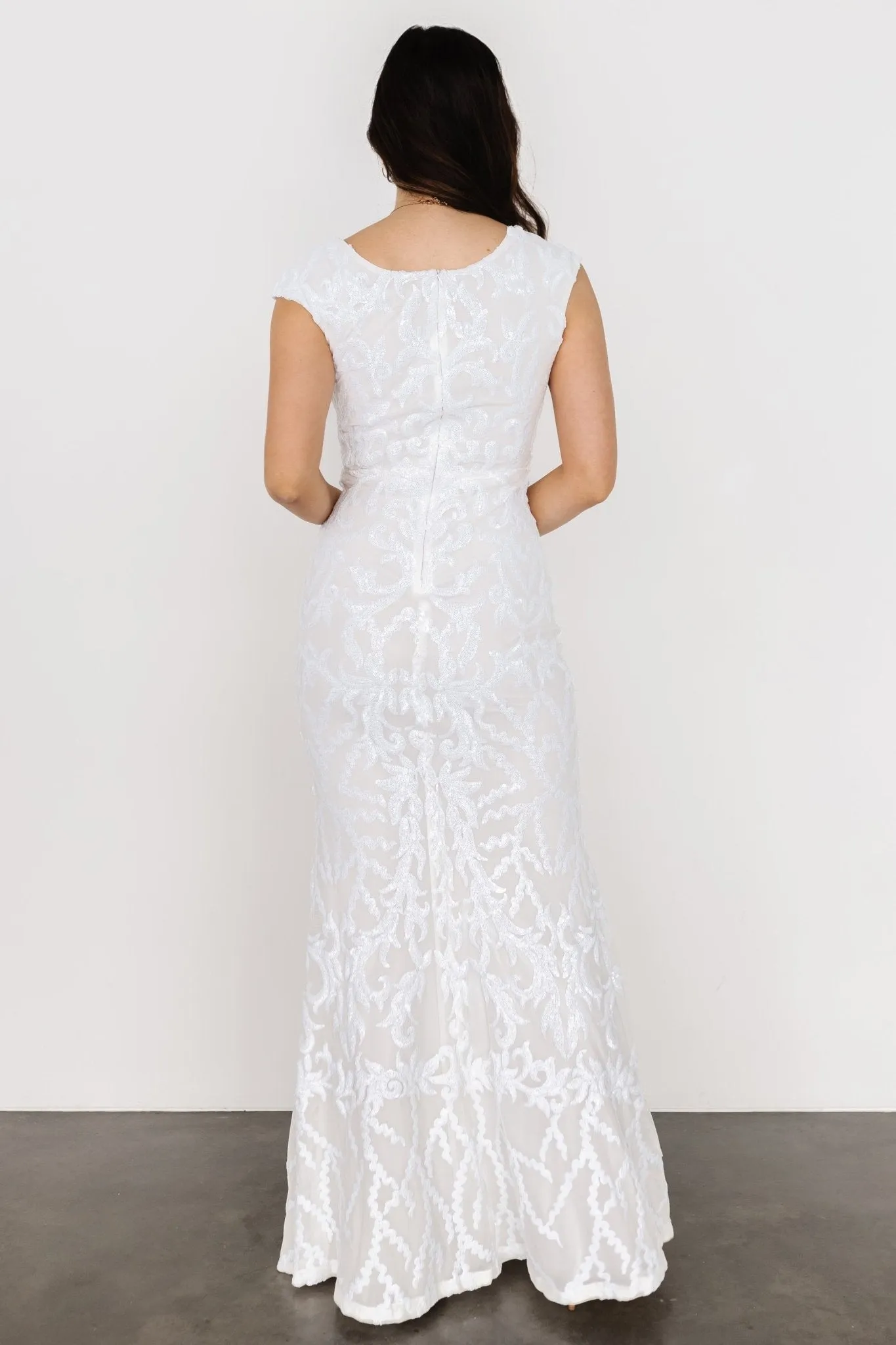 Kylene Sequin Maxi Gown | White sold by Baltic Born product image thumbnail 5
