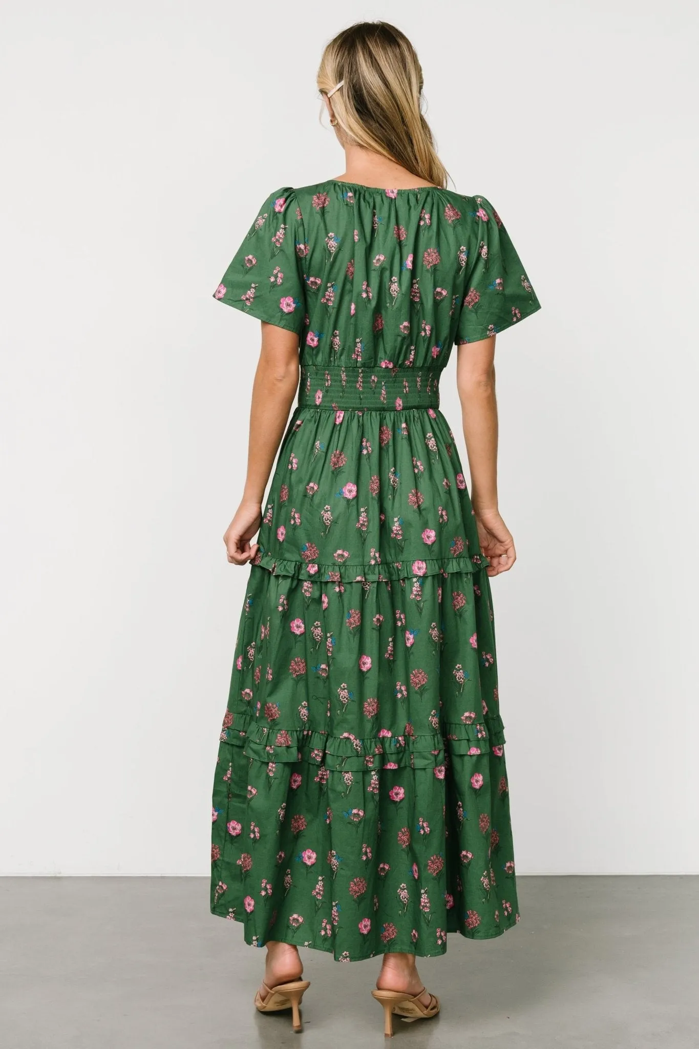 Kiana Poplin Maxi Dress | Green + Pink sold by Baltic Born product image thumbnail 5